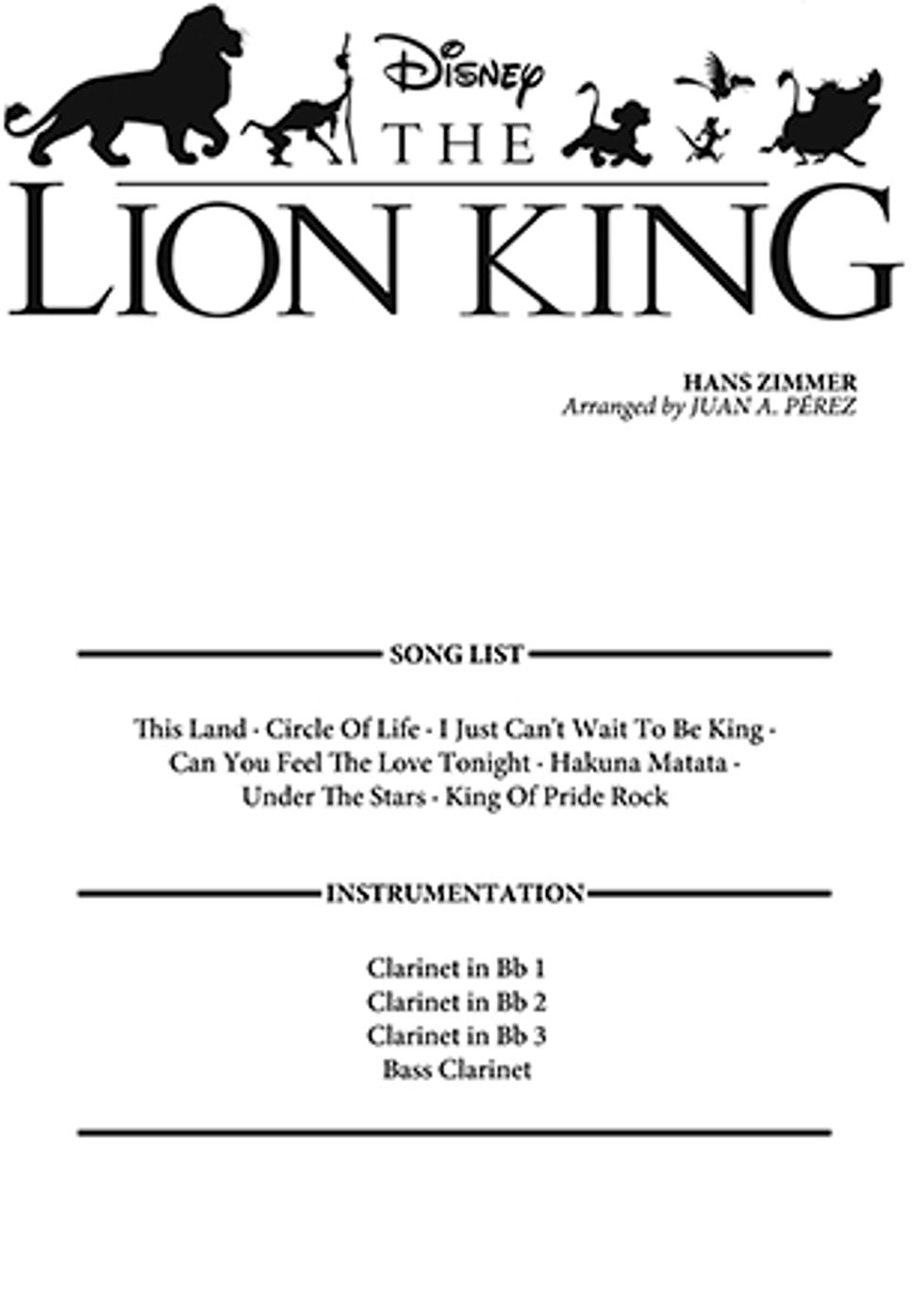Hans Zimmer - The Lion King (Clarinet Quartet) by Juan A. Pérez