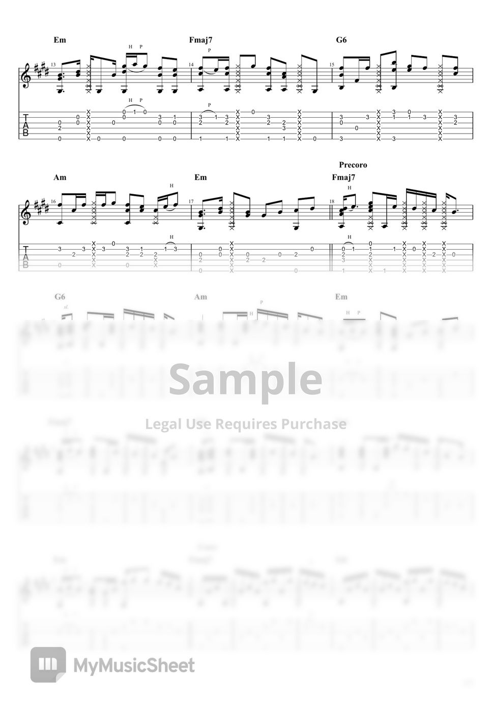 Charlie Puth/Selena Gómez We don´t talk anymore (Fingerstyle Guitar) Tab + 1staff by William