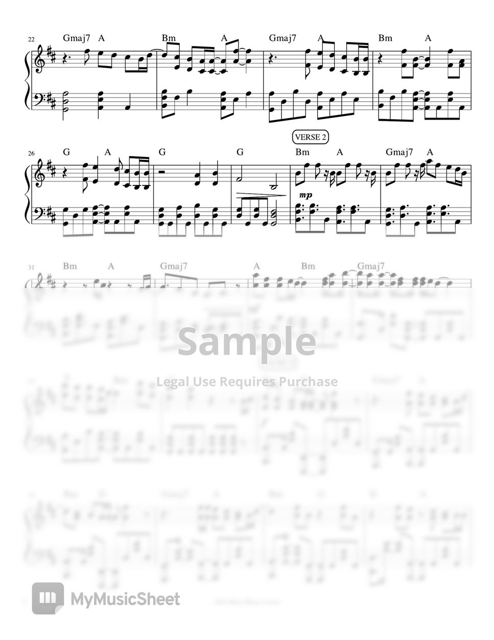 Car the Garden Scars Leave Beautiful Trace (piano sheet music) แผ่น