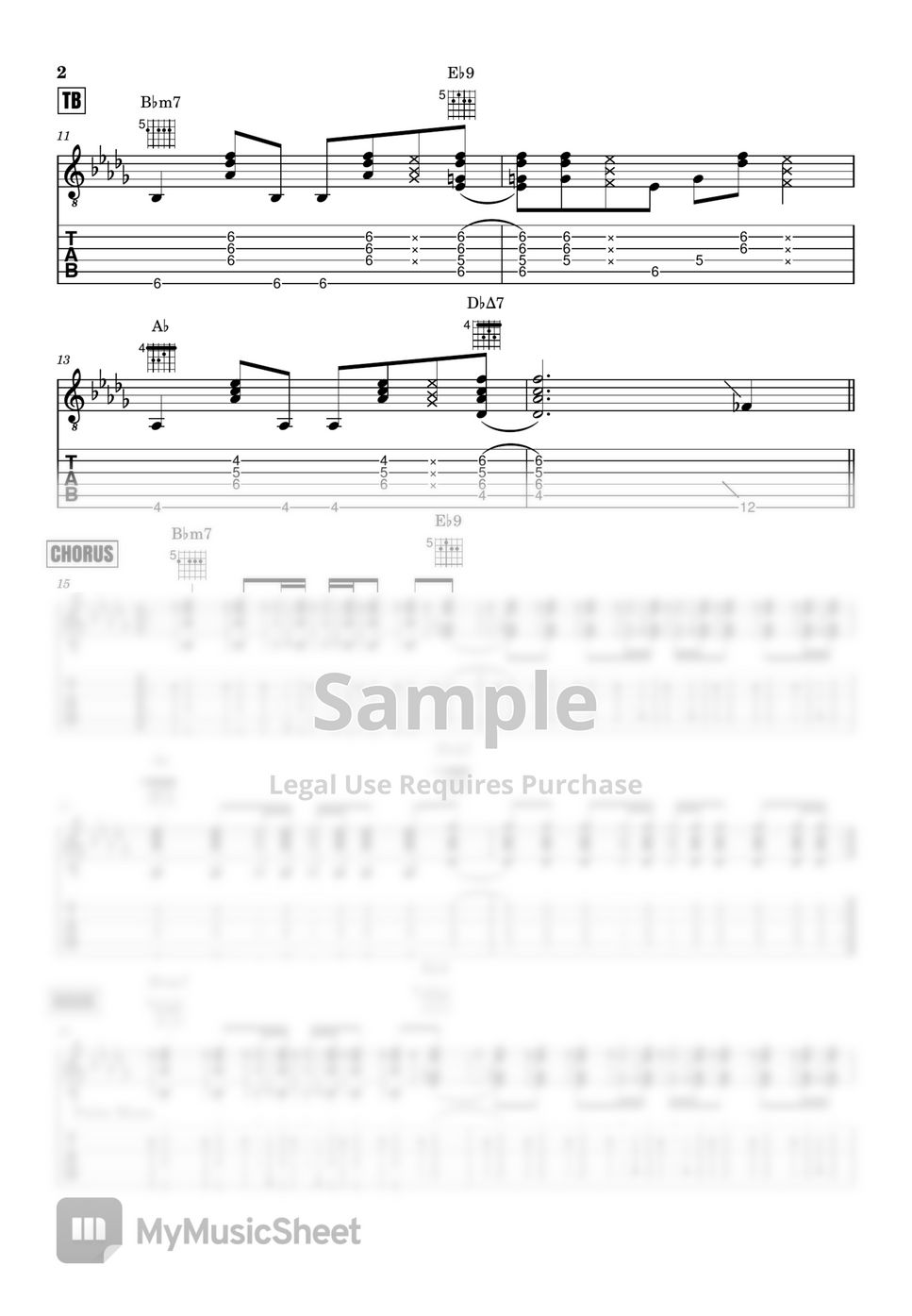 HENRY 헨리 MOONLIGHT (Guitar Chords Only) 타브 by SAFEHSE