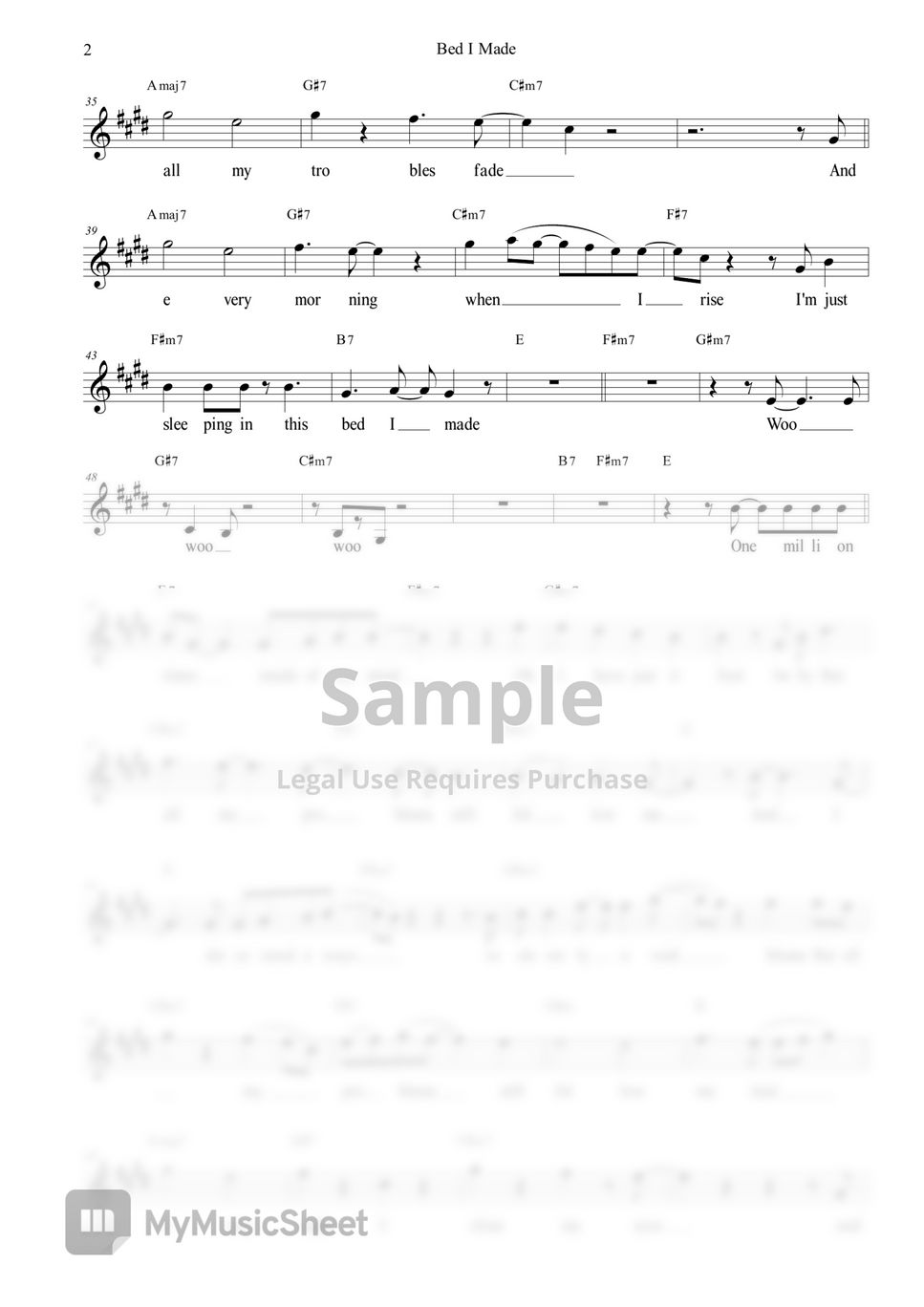 Allen Stone Bed I Made Notenblatt by TaeHyun Taylor Lee