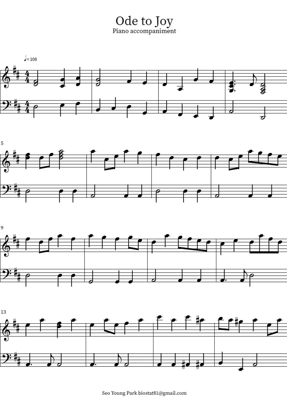 Ode To Joy Violin Sheet Music With Finger Numbers