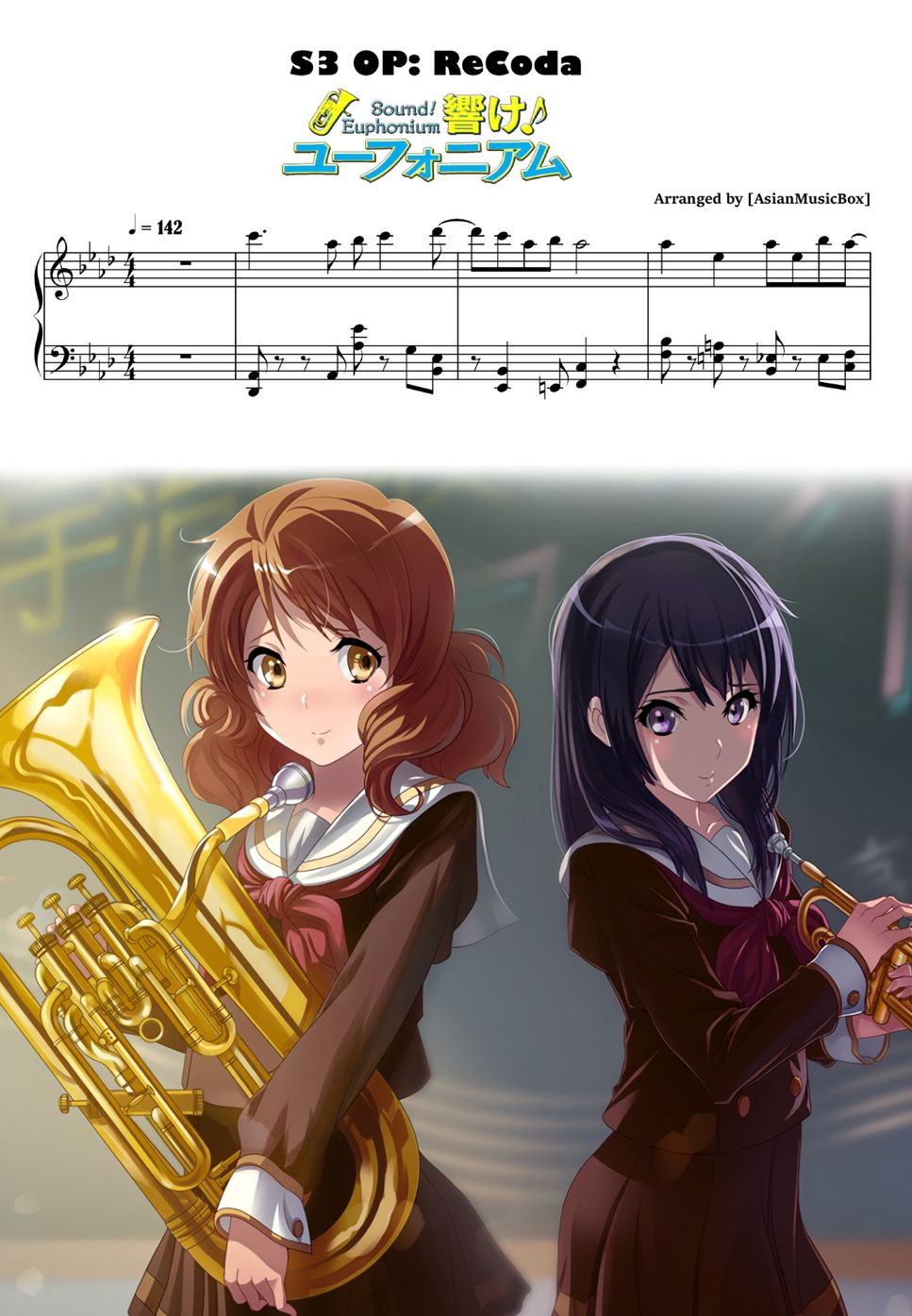 Hibike! Euphonium - Season 3 OP: 'ReCoda' (Sheet, MIDI, MultiTracks & WAV) by AsianMusicBox