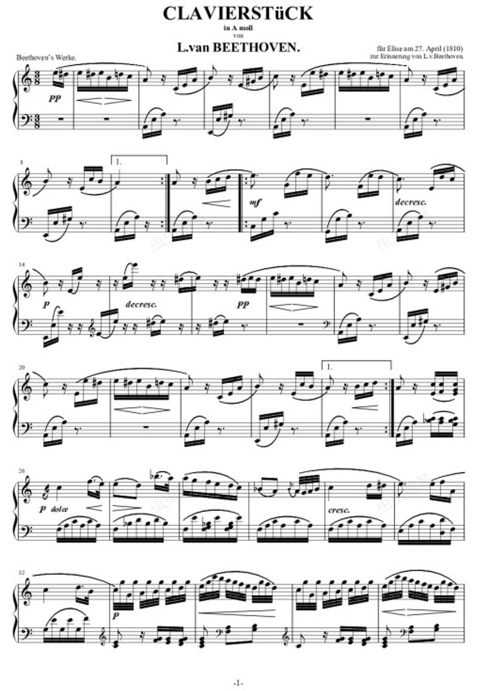 beethoven - For Elise by wangyunan