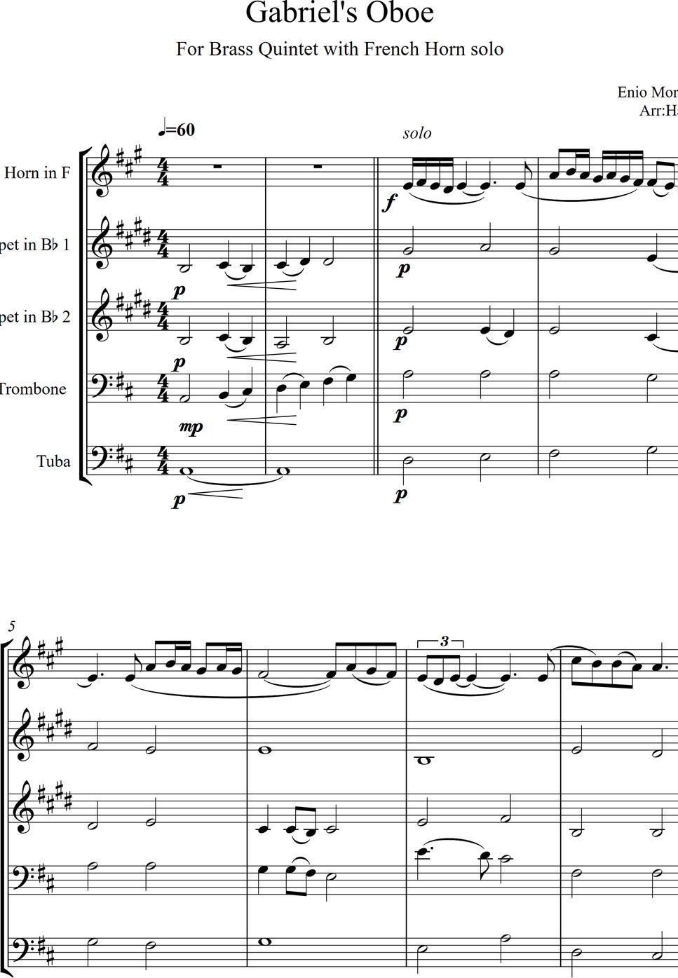 Enio Morricone - Gabriel's Oboe by Hai Mai