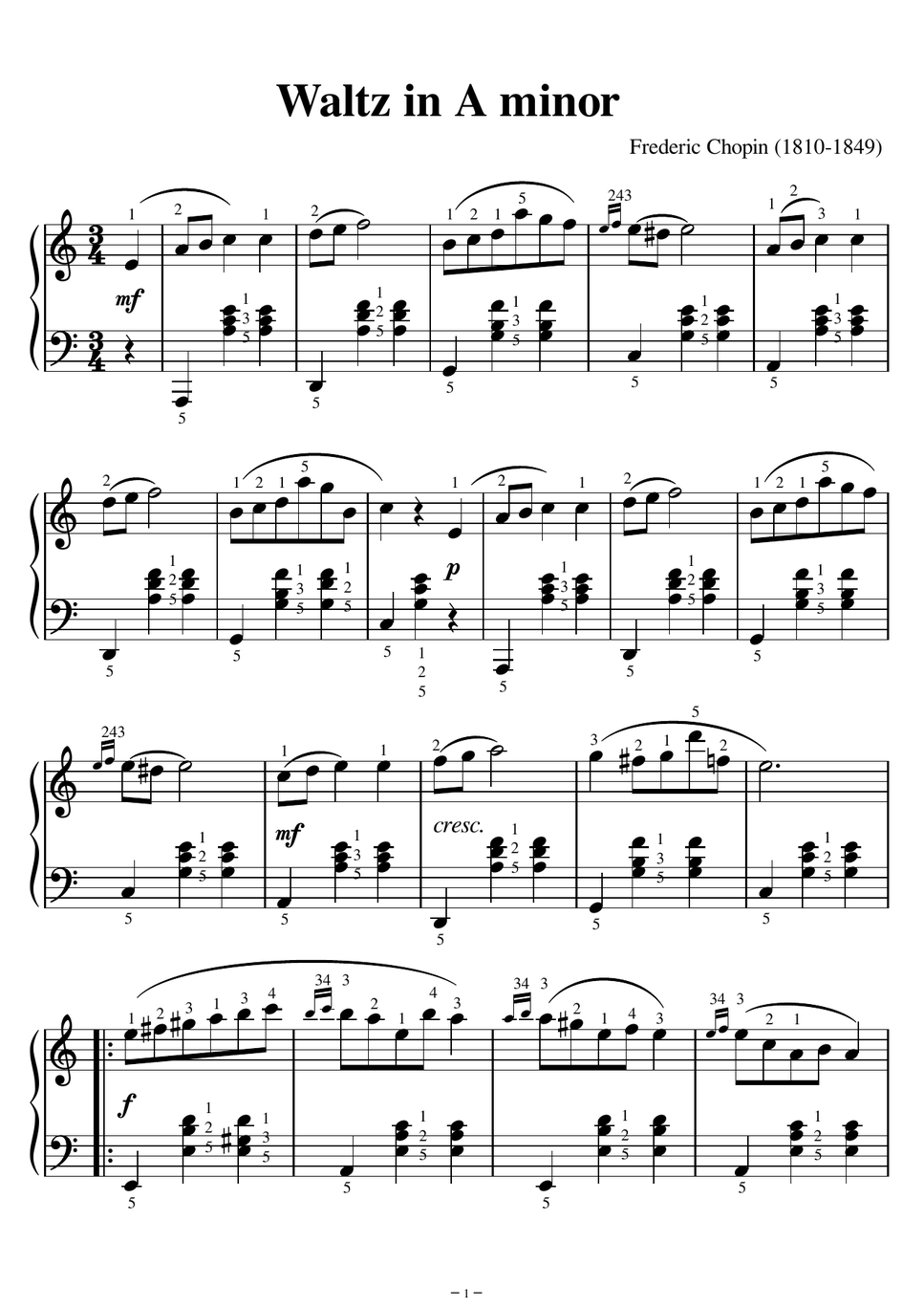 ショパン - ワルツ 第19番 イ短調（遺作）ショパン作曲 (ショパン