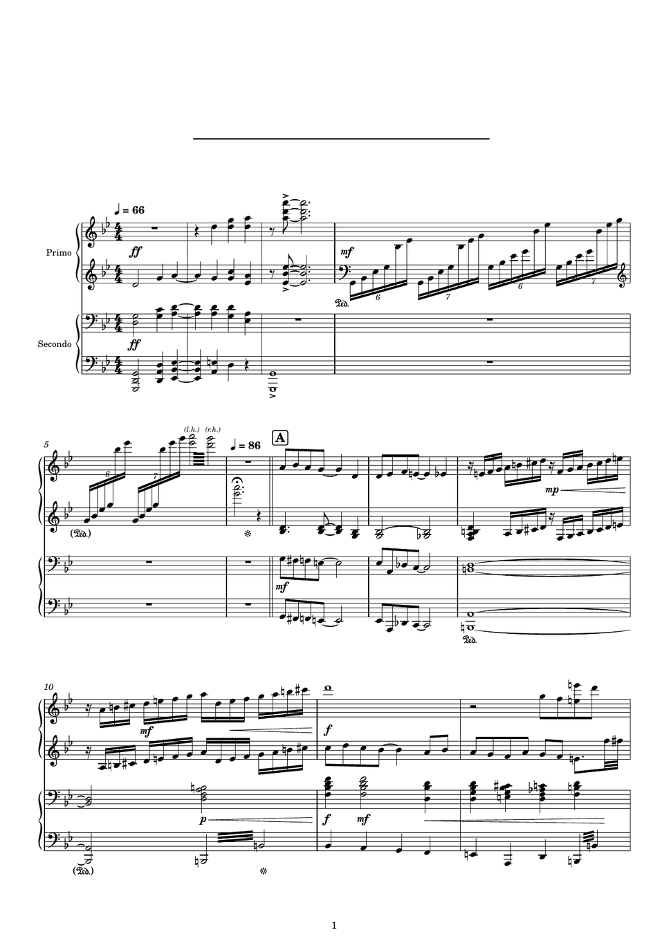 千住明 - ピアノ協奏曲「宿命」第一楽章：ピアノ連弾/上級 ピアノ楽譜