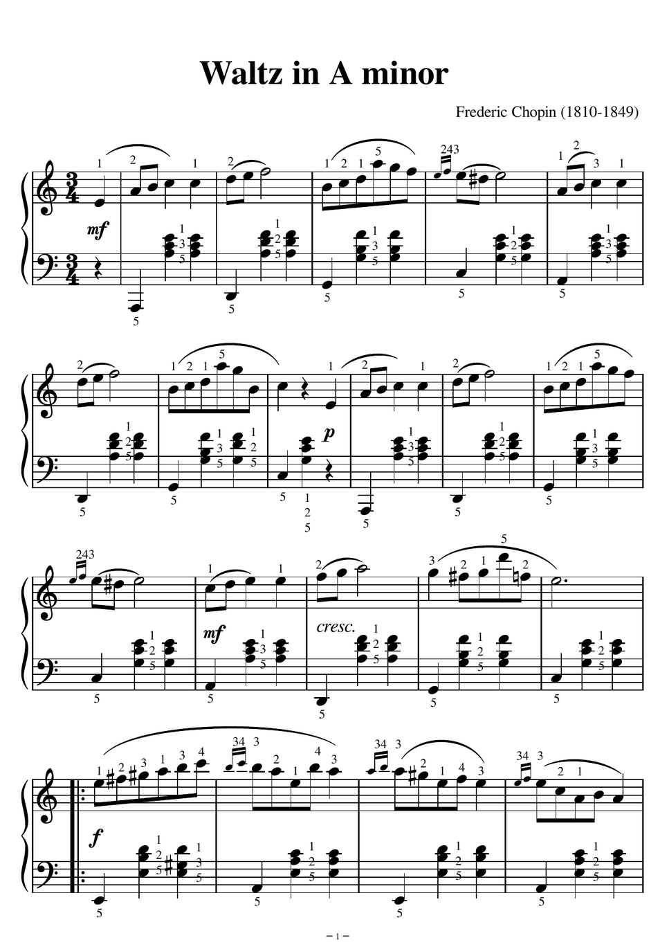 ショパン - ワルツ 第19番 イ短調（遺作）ショパン作曲 (ショパン