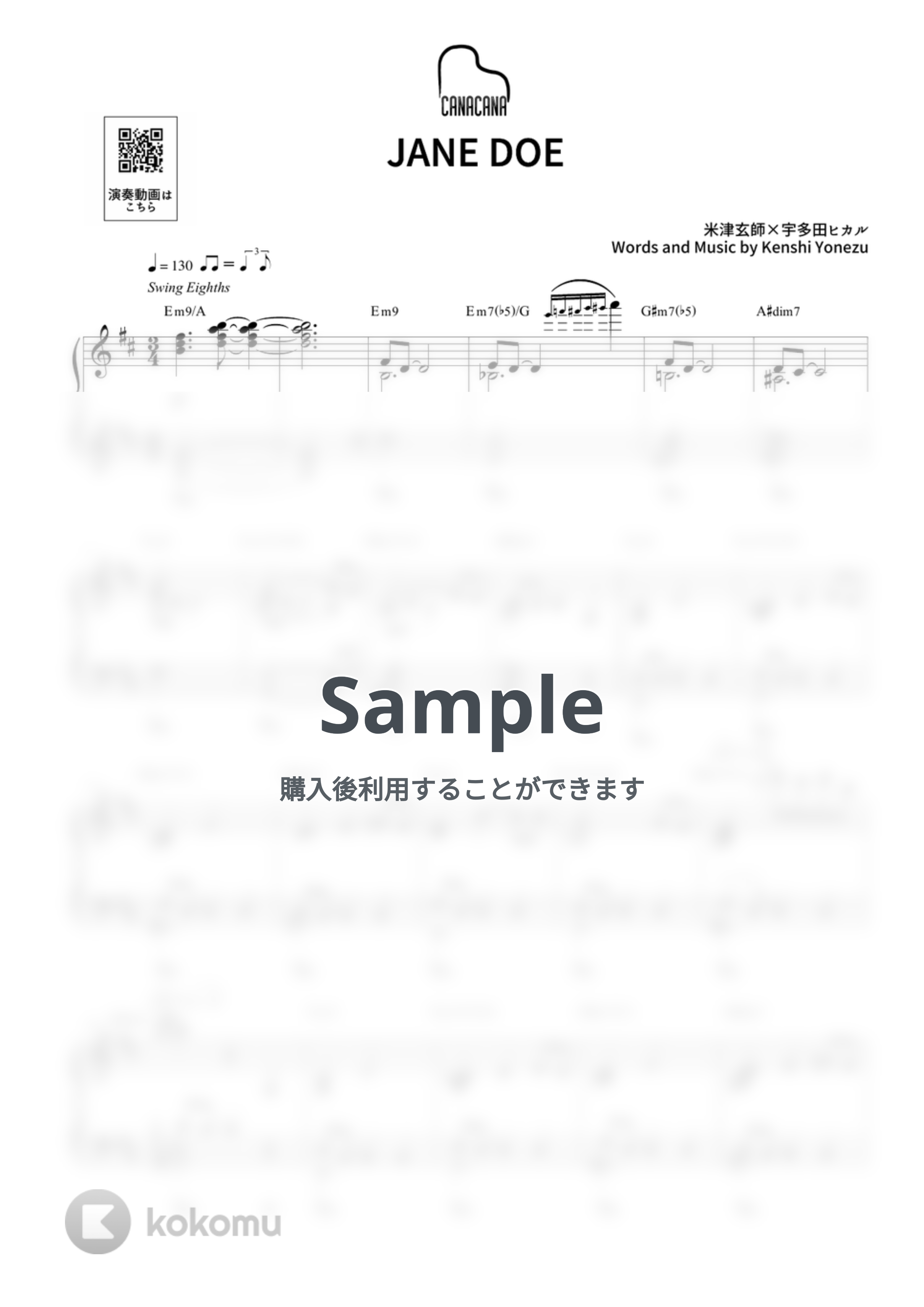 米津玄師 × 宇多田ヒカル - JANE DOE (チェンソーマン) by CANACANA family