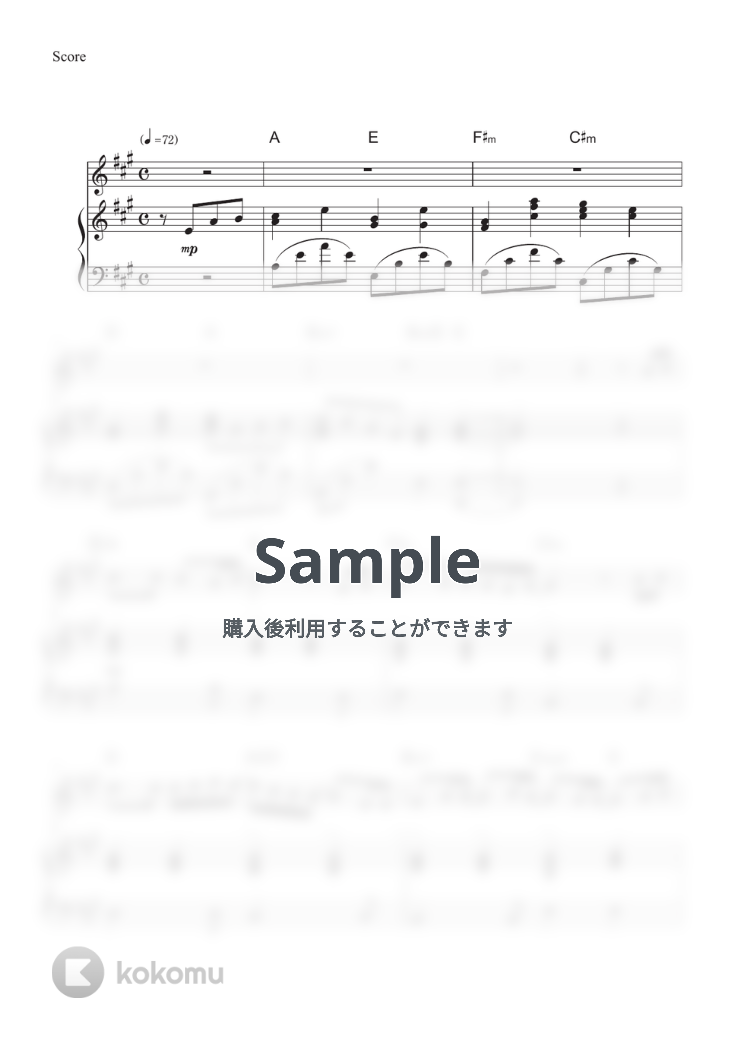 菅田将暉→MOEKA - 【イ長調版】虹 (ピアノ弾き語り / アニメ / 主題歌