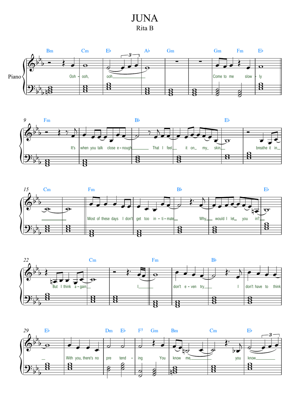 Clairo - Juna (Easy version with lyrics and chords) by Rita B