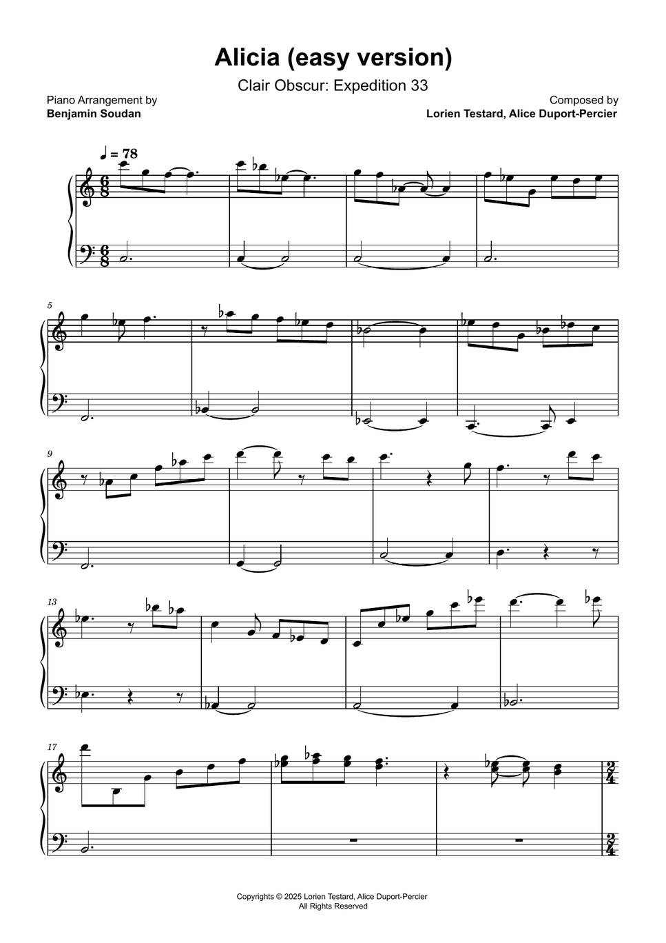 Lorien Testard - Alicia (Clair Obscur: Expedition 33) - Easy Version by Benjamin Soudan