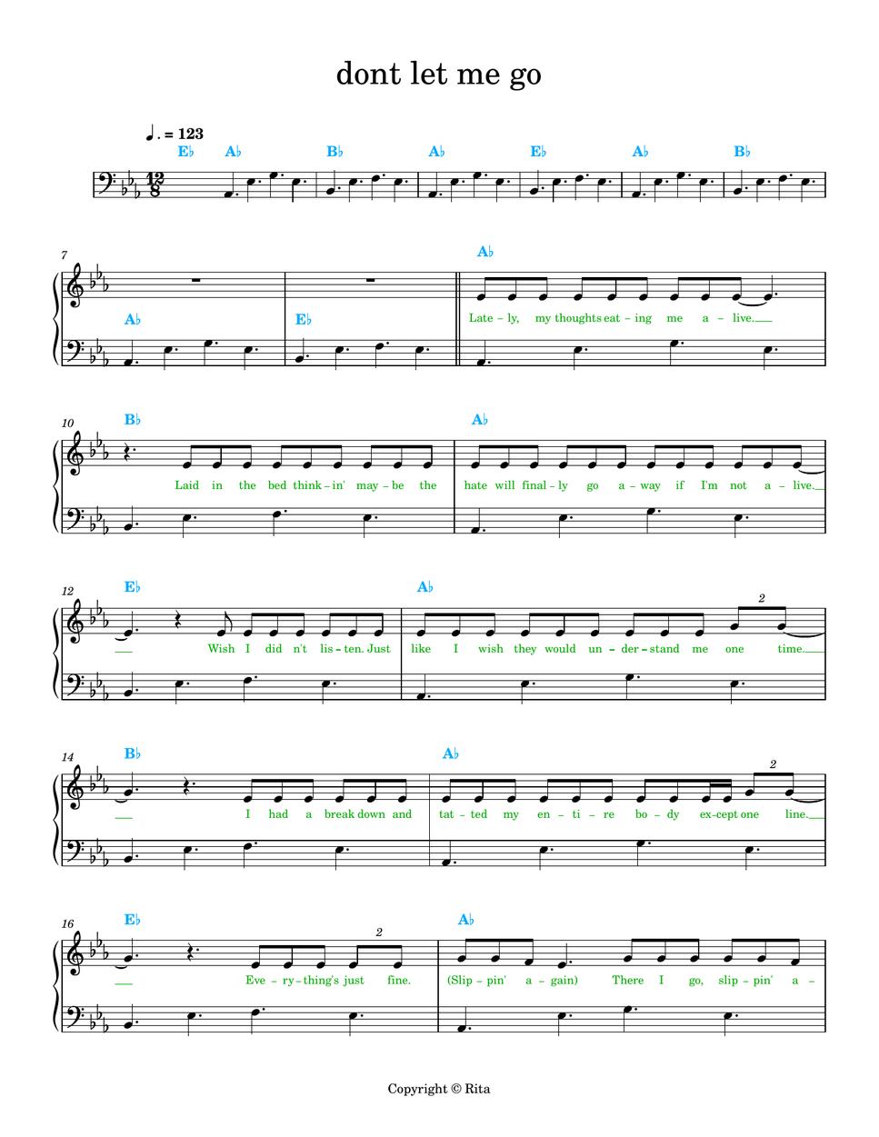 mgk - don't let me go (Accurate easy version with lyrics) by Rita B