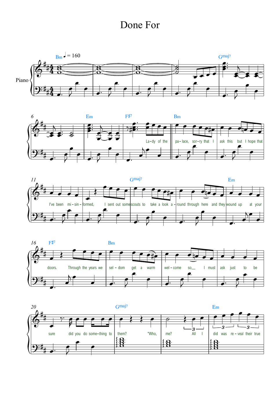 Jorge Rivera-Herrans - Done For from Epic: The Musical (Easy version with lyrics for singing) by Rita B