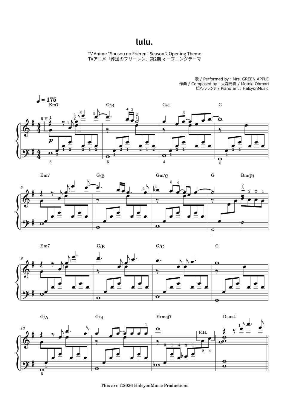 Mrs. GREEN APPLE - lulu. (Sousou no Frieren Season 2 OP) by HalcyonMusic