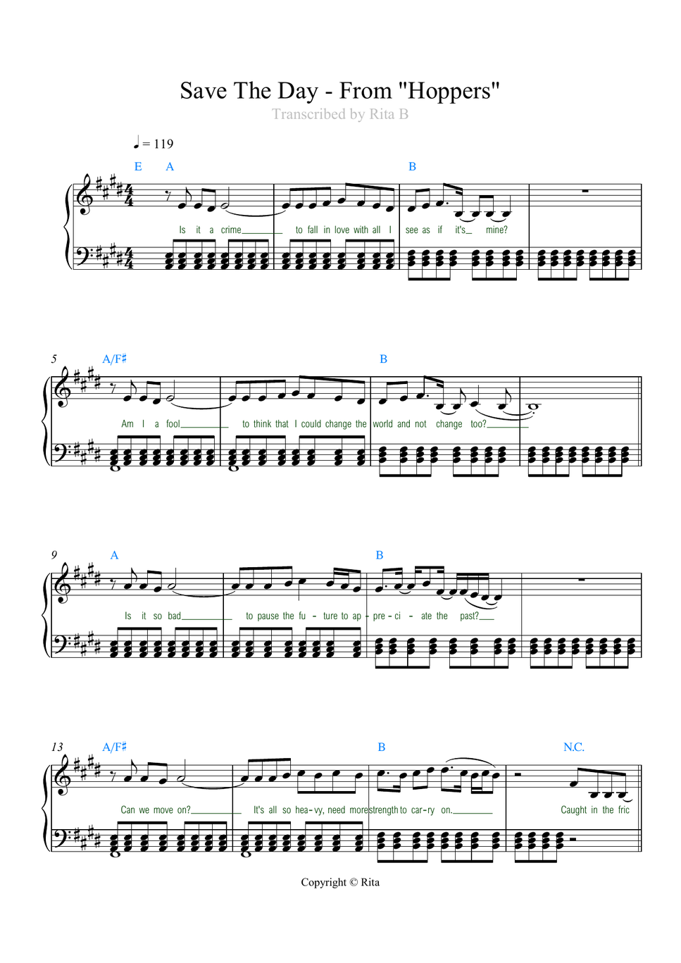 SZA, Hoppers - Save The Day (lyrics) by Rita B