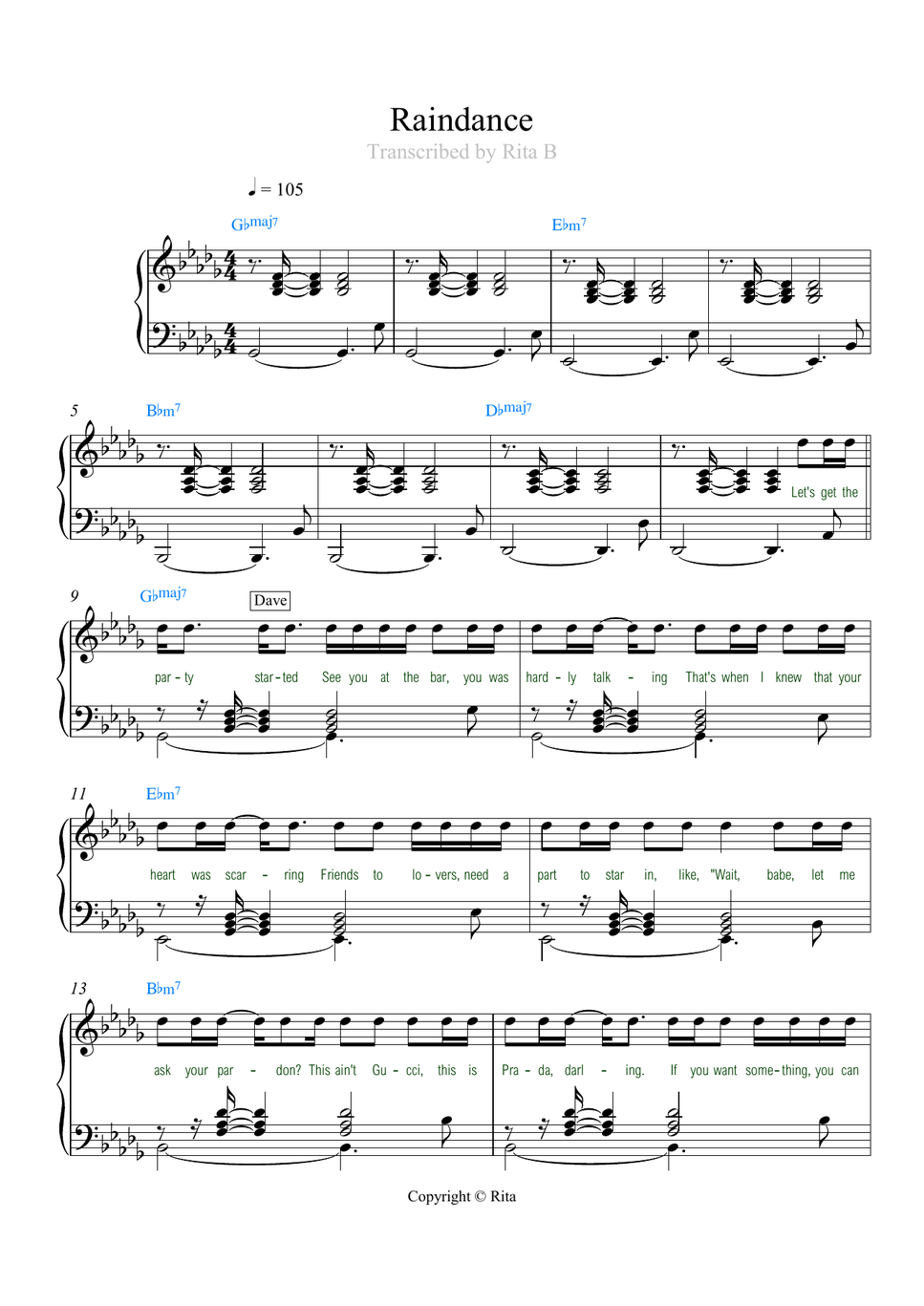 Dave, Tems - Raindance (2 pdfs) by Rita B