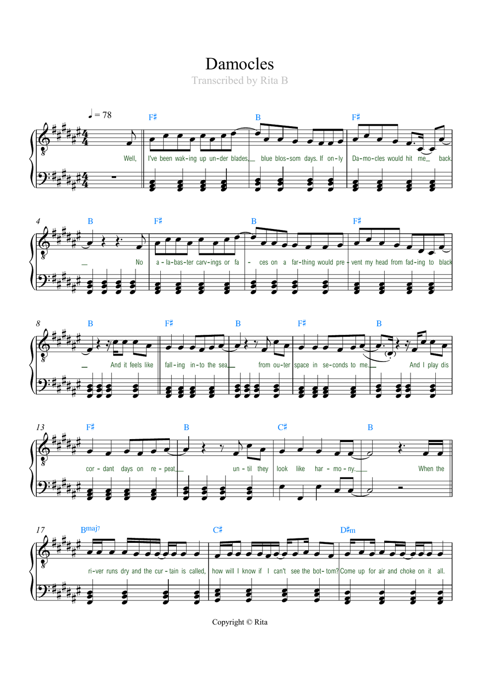 Sleep Token - Damocles (lyrics/chords) by Rita B