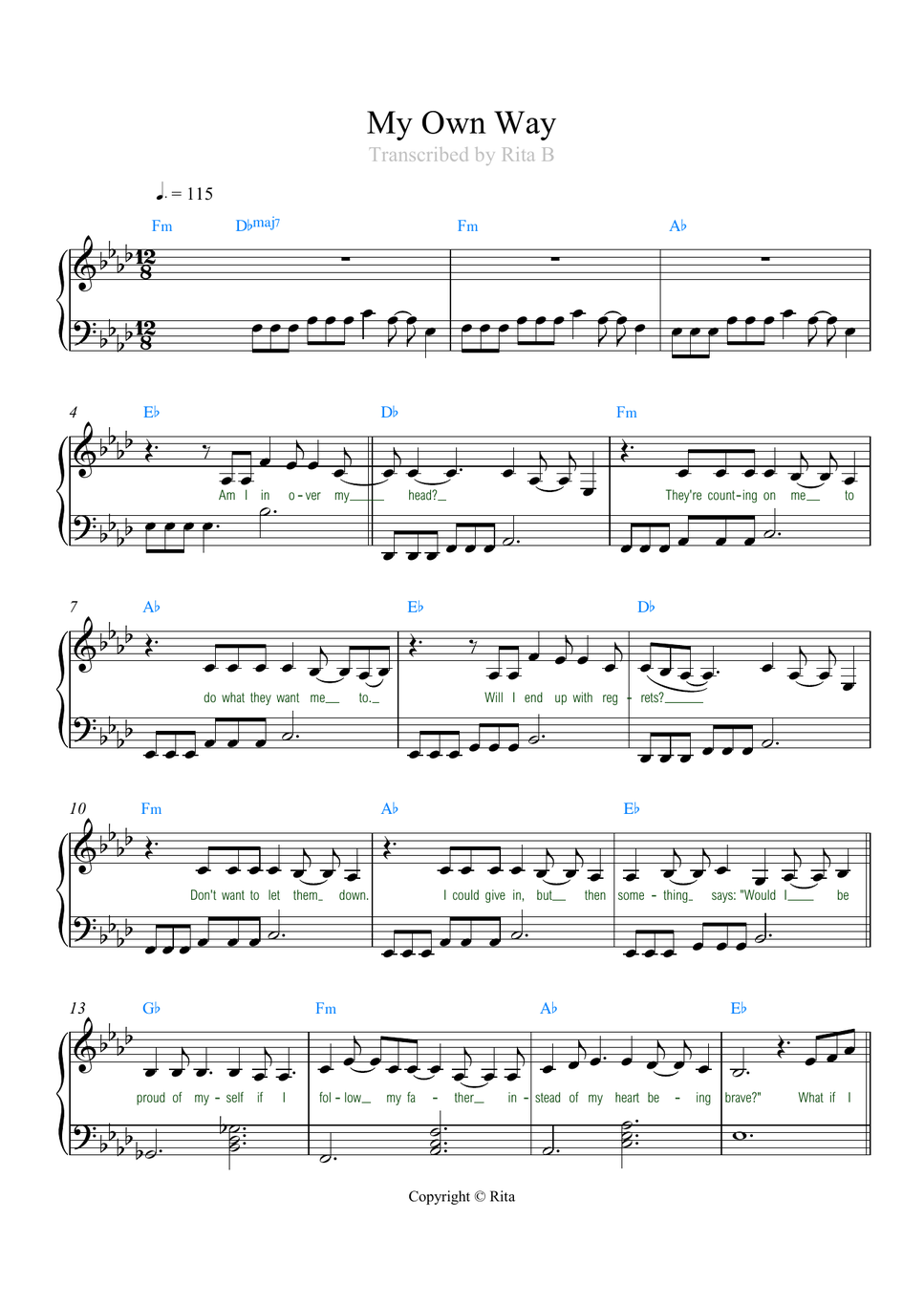 Freya Skye, Zombies 4: The Dawn of Vampires - My Own Way from Zombies 4 (lyrics chords) by Rita B