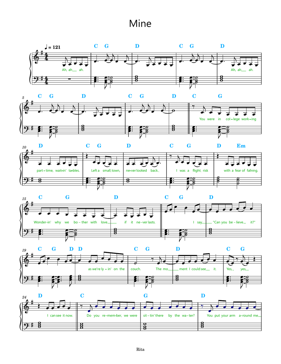 Taylor Swift - Mine (Taylor's Version) (lyrics) by Rita B