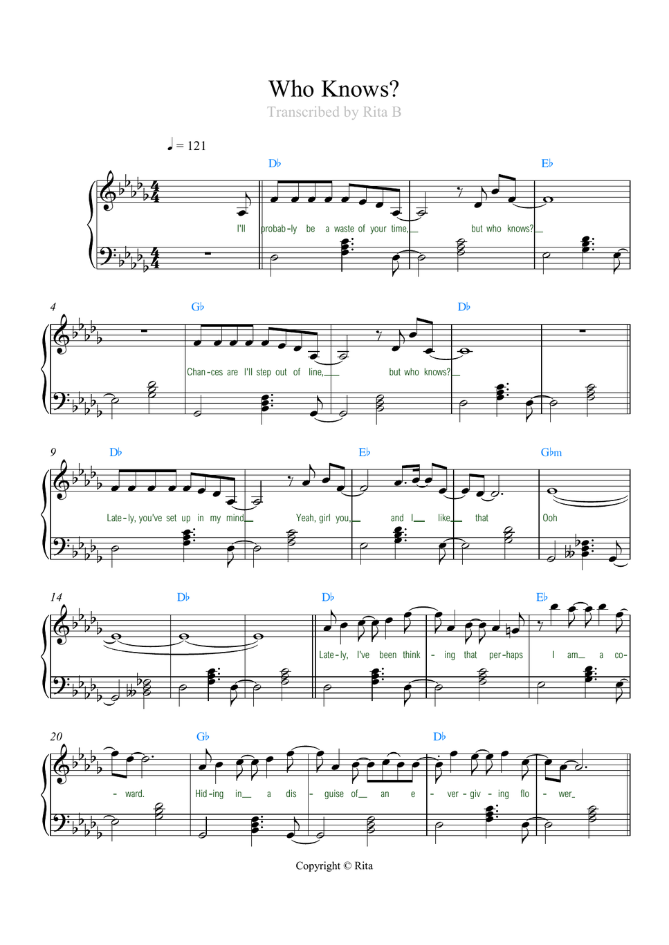 Daniel Caesar - Who Knows (PVC) by Rita B