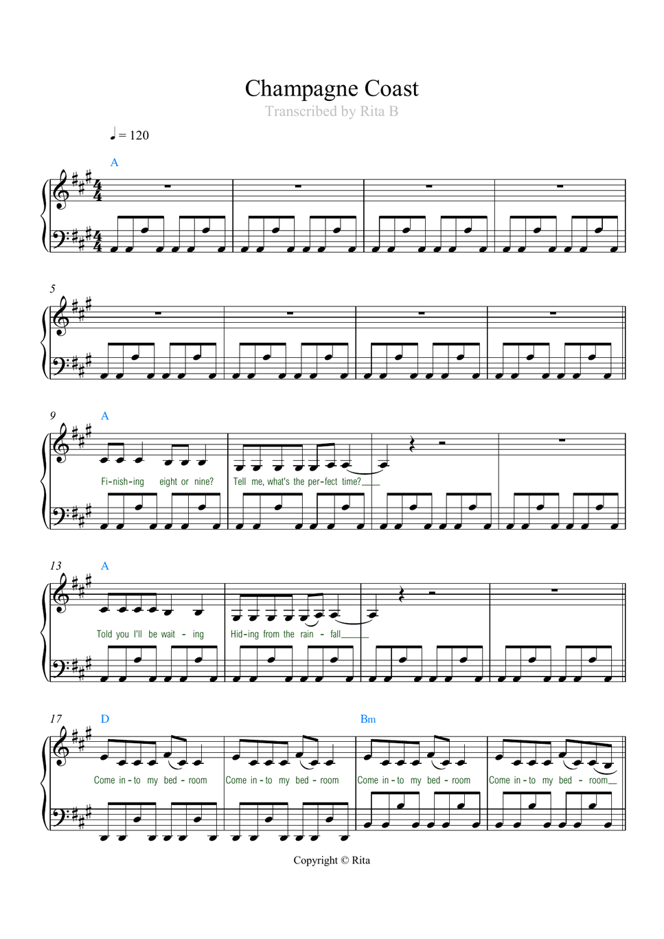 Blood Orange - Champagne Coast (lyrics/chords) by Rita B