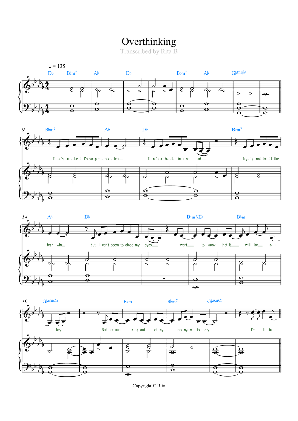 Samantha Ebert - Overthinking (Two files: duo and easy) by Rita B