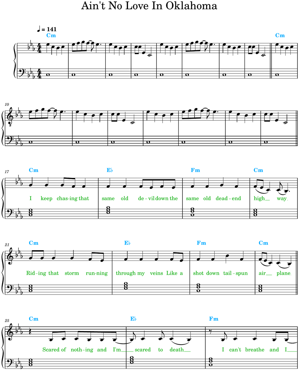 Luke Combs - Ain't No Love in Oklahoma from Twisters (With lyrics and chords) by Rita B