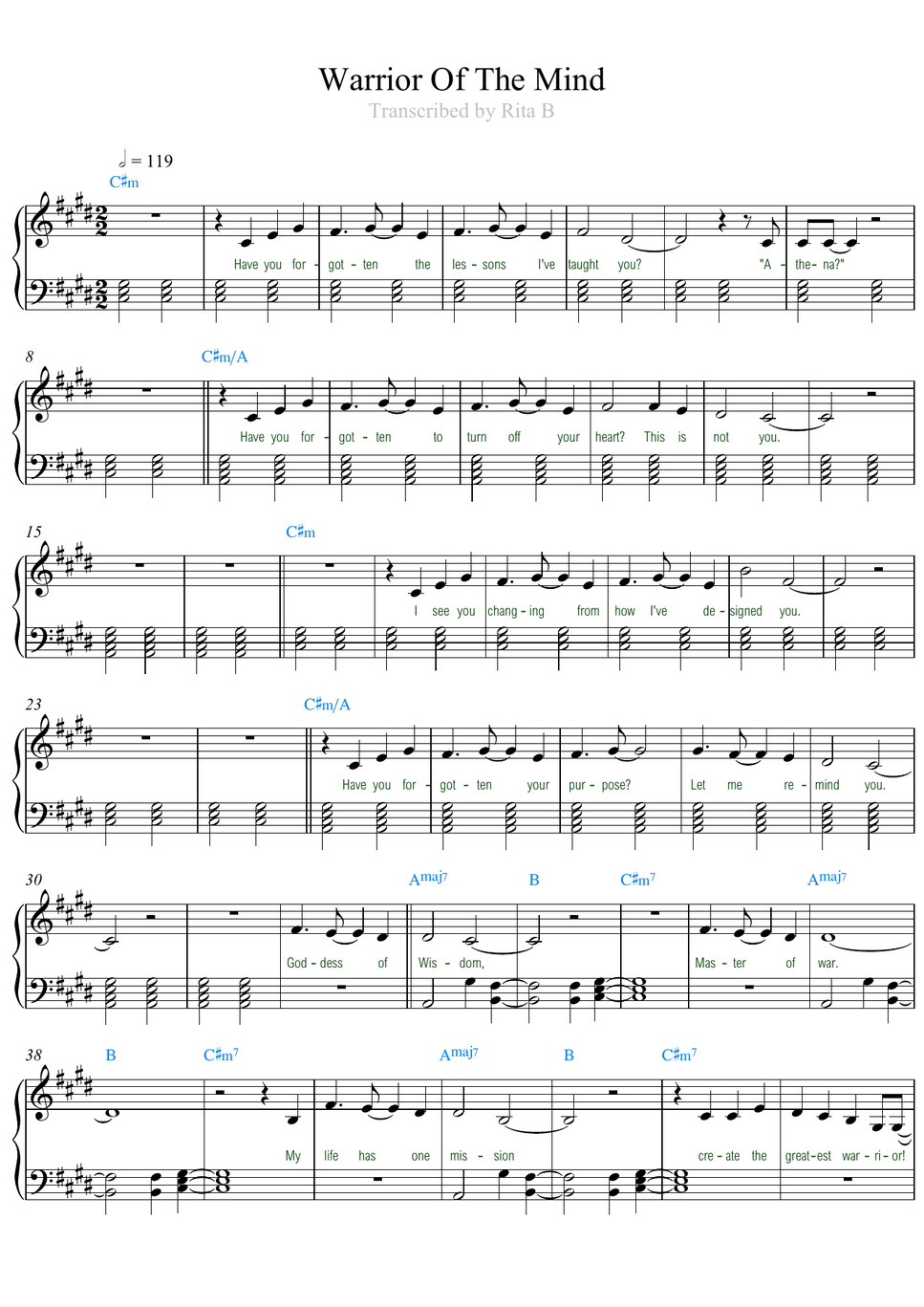 Jorge Rivera-Herrans - Warrior Of The Mind from Epic: The Musical by Rita B