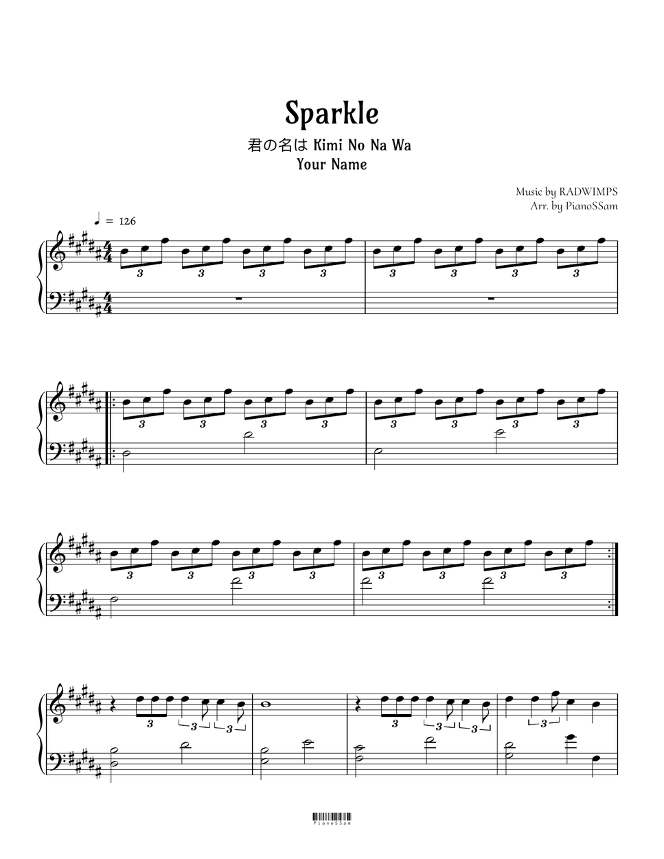 RADWIMP - Sparkle (Your Name) by PianoSSam