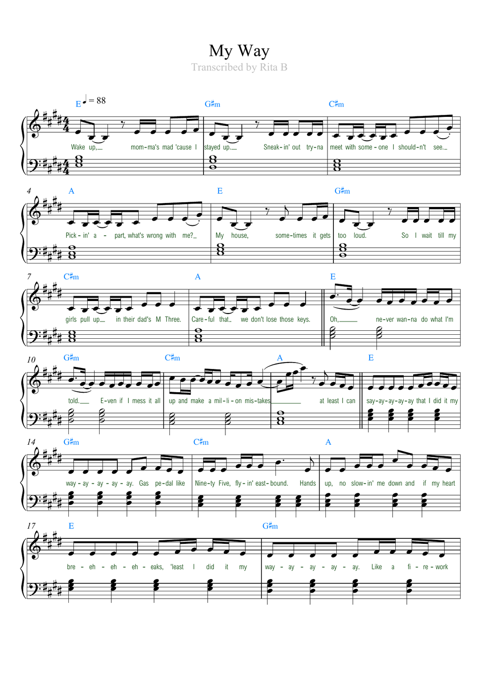 Katseye - My Way (Easy accurate version with lyrics and chords) by Rita B