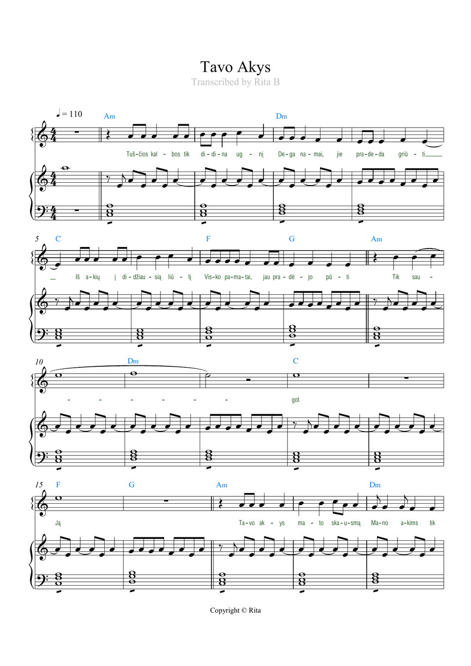 Katarsis - Tavo Akys (2 files: duet+solo) by Rita B