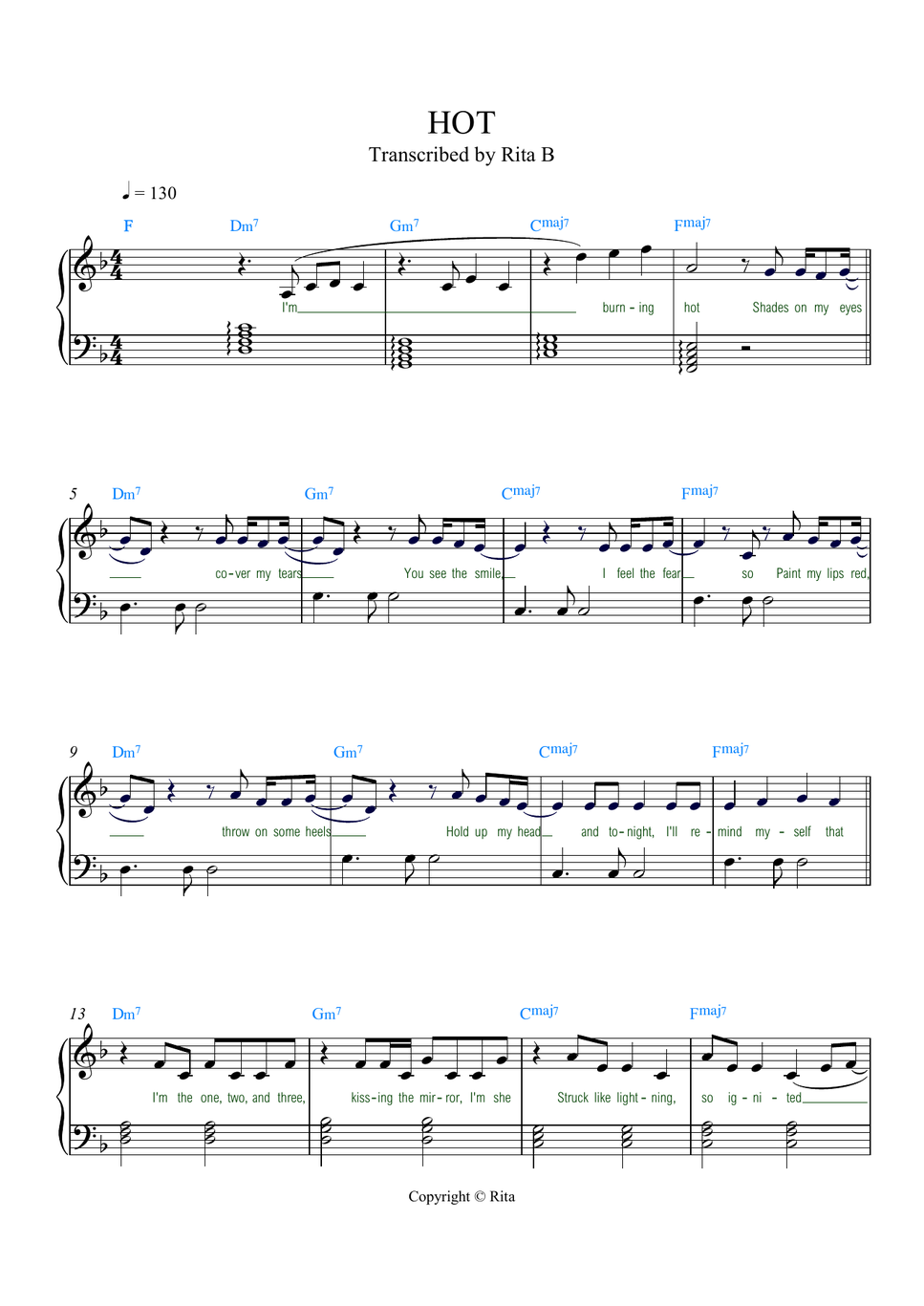 LE SSERAFIM - HOT (Korean and English versions, lyrics, chords, romanized) by RITA B