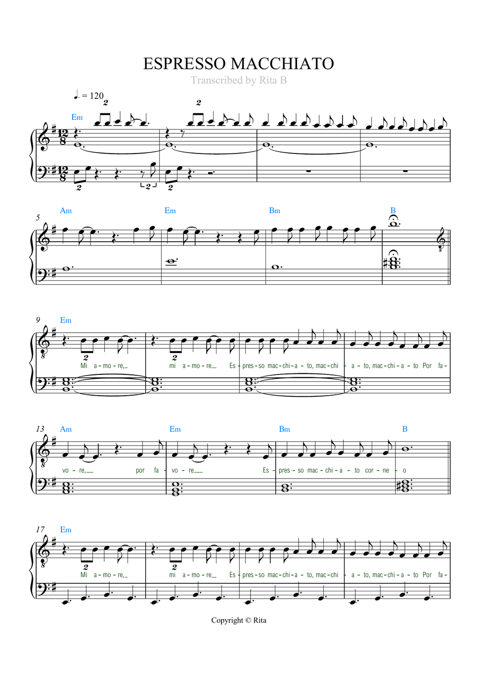 TOMMY CASH - ESPRESSO MACCHIATO (Lyrics) by Rita B