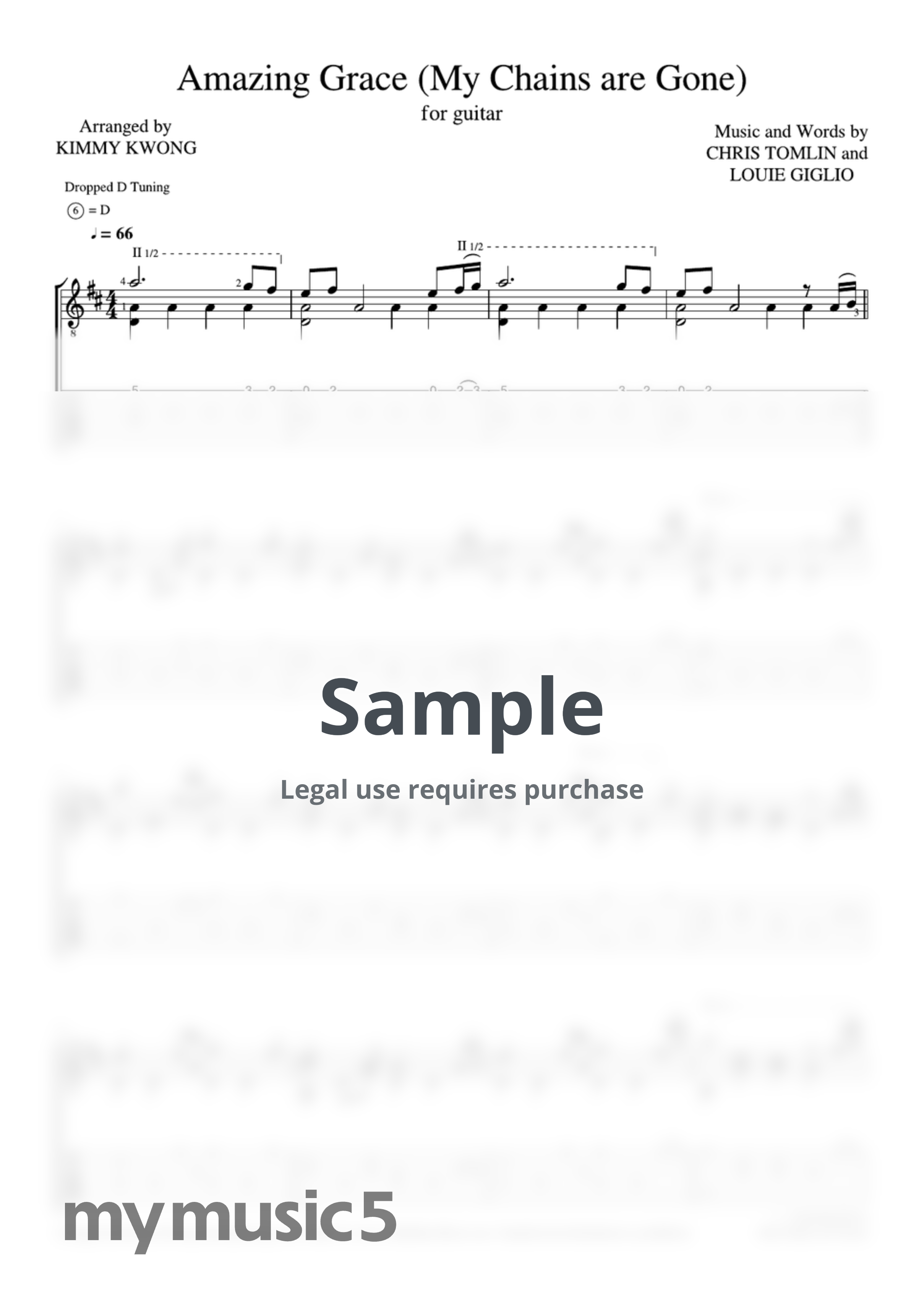 Chris Tomlin - Amazing Grace (My Chains are Gone)(for guitar TAB) by Kimmy Kwong