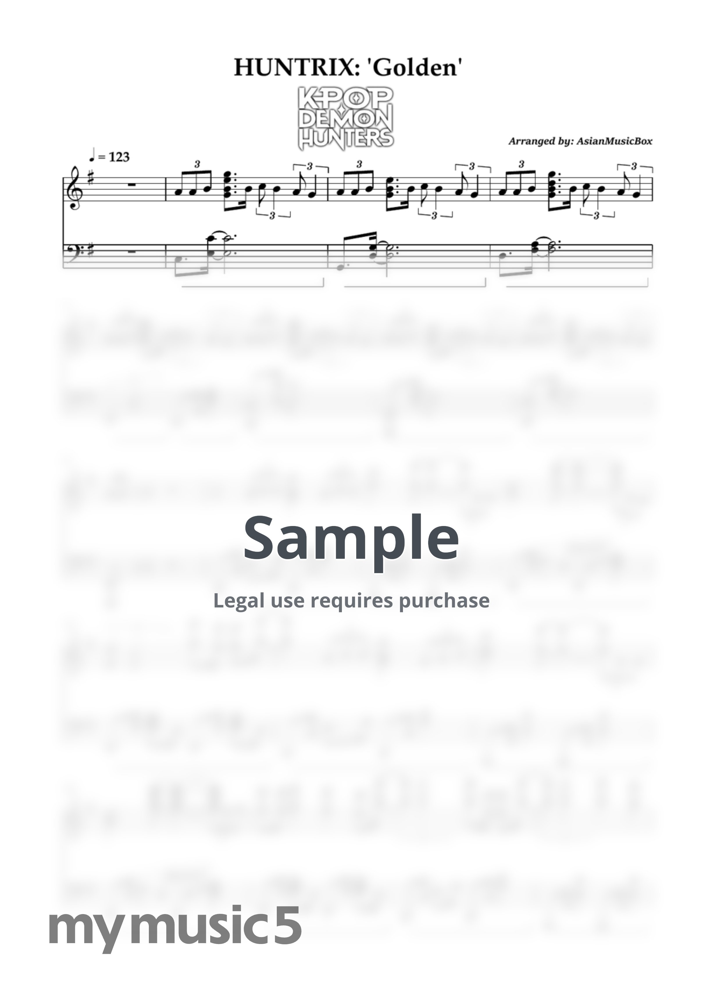 HUNTRIX - Golden (KPop Demon Hunters OST) by AsianMusicBox