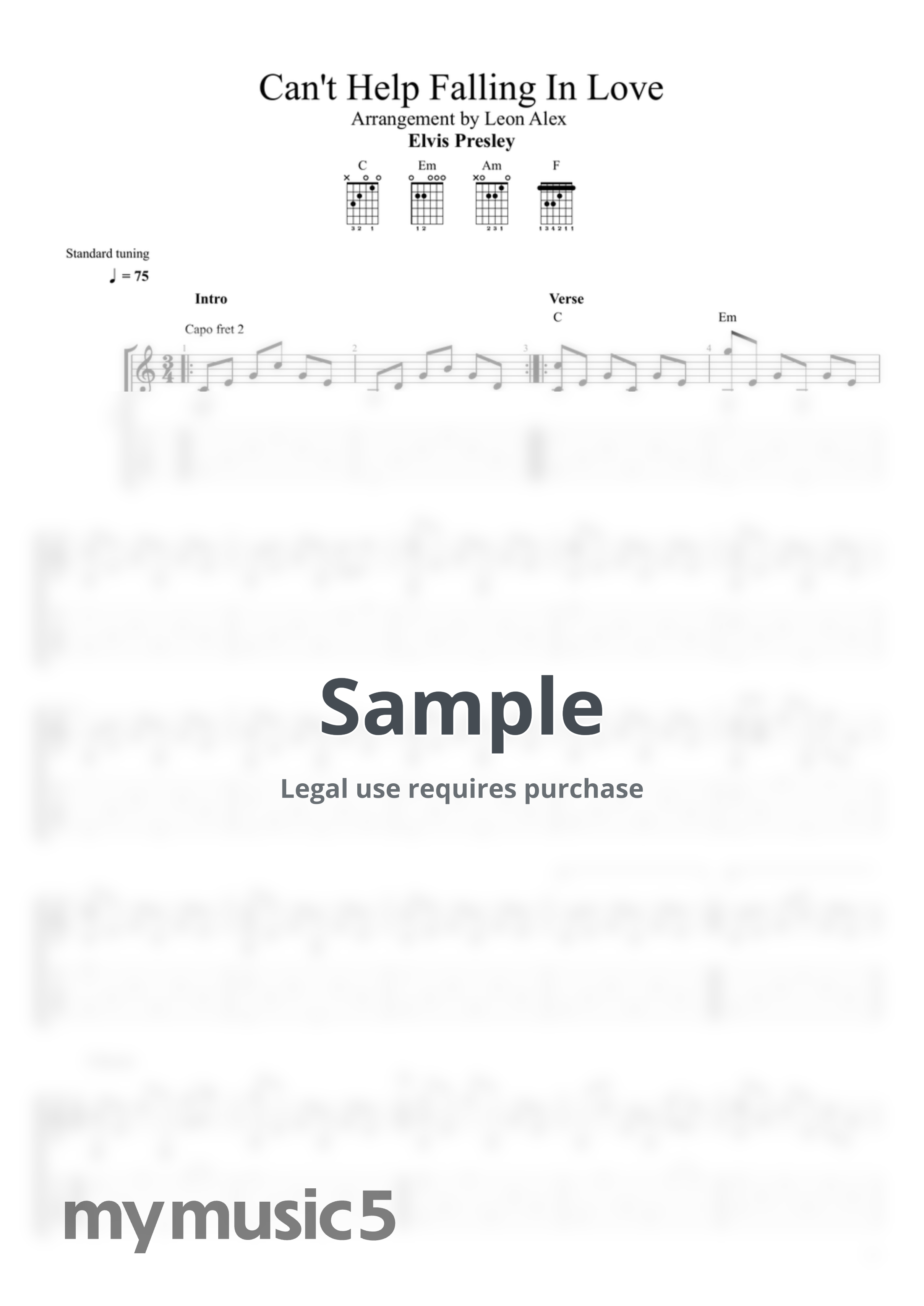 Elvis Presley - Can't Help Falling In Love by Leon Alex