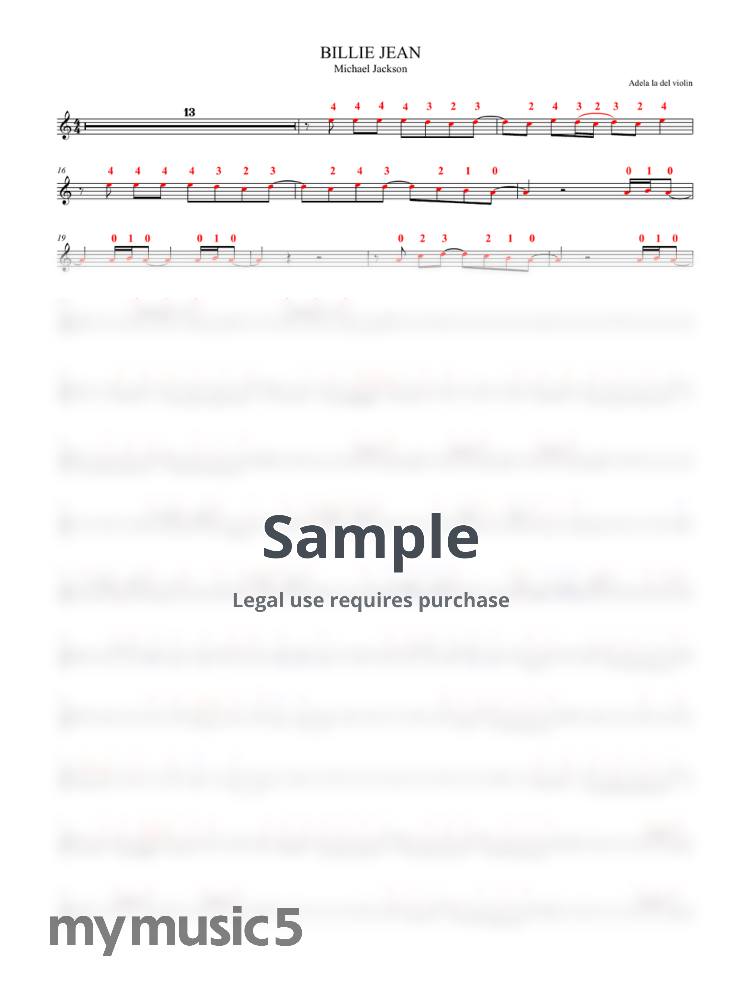 MICHAEL JACKSON - BILLIE JEAN by Adela la del violin