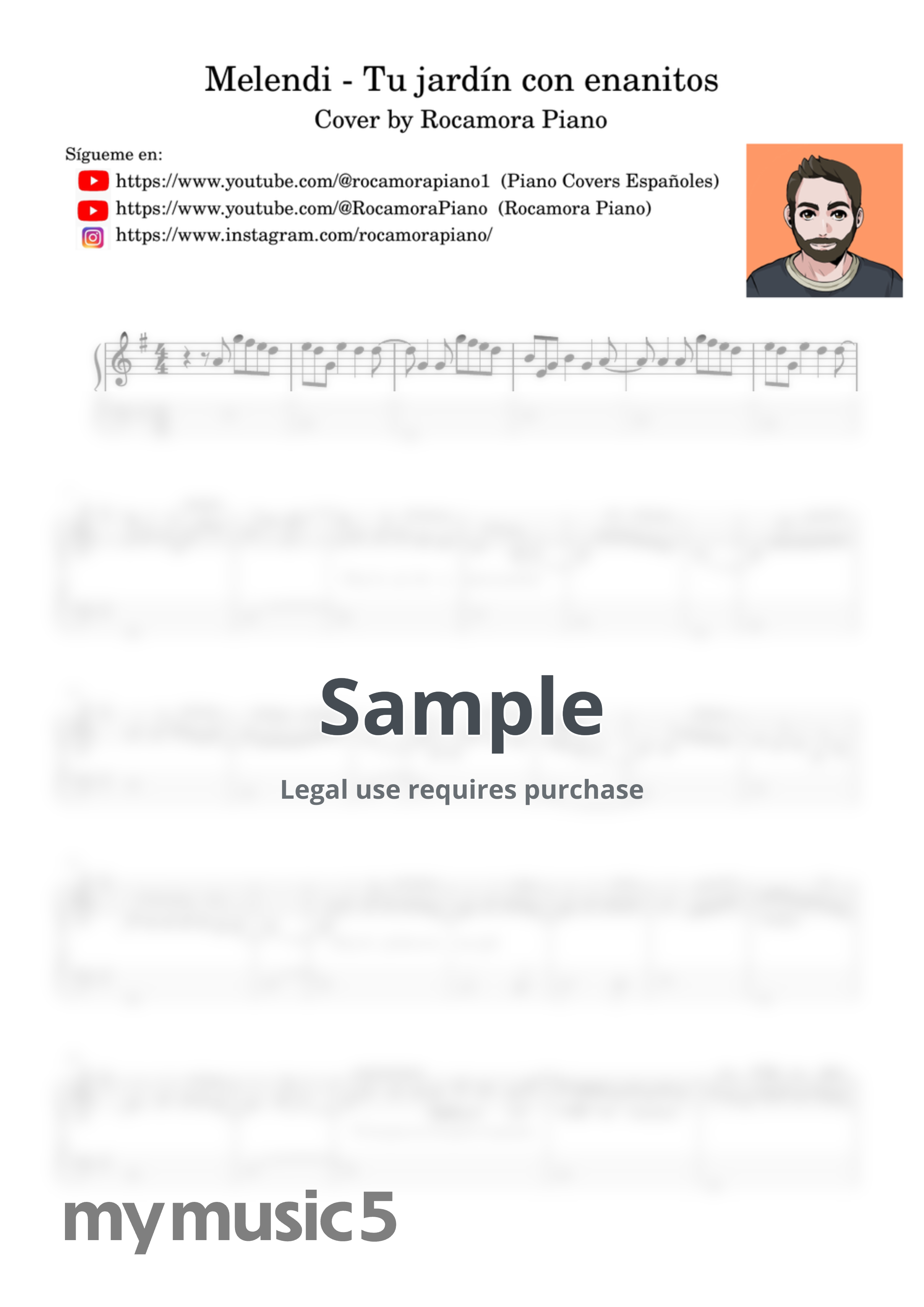 Melendi - Tu jardín con enanitos (Fácil) by Rocamora Piano