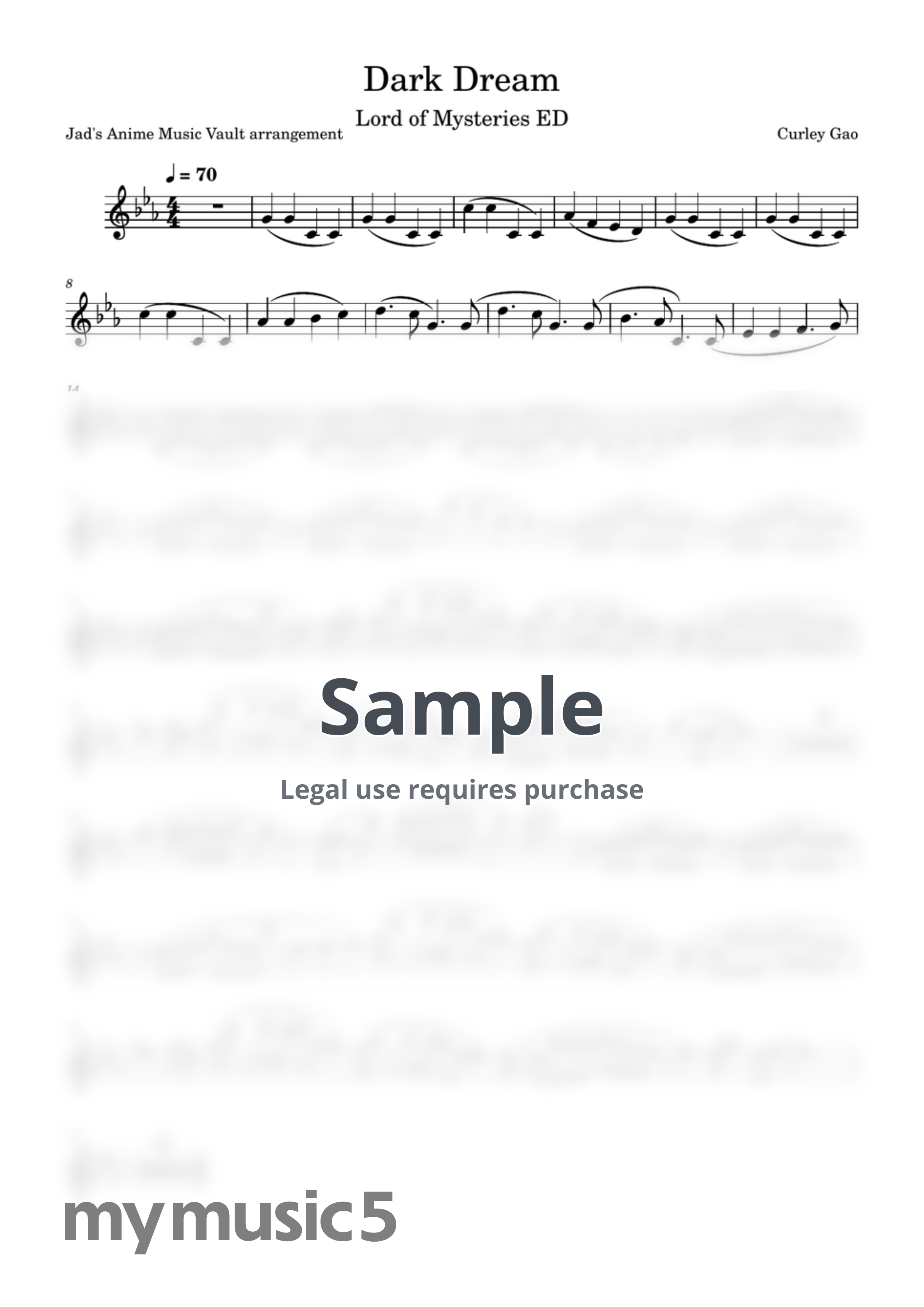 Curley Gao - Dark Dream | Violin (from Lord of Mysteries) by Jad's Anime Music Vault