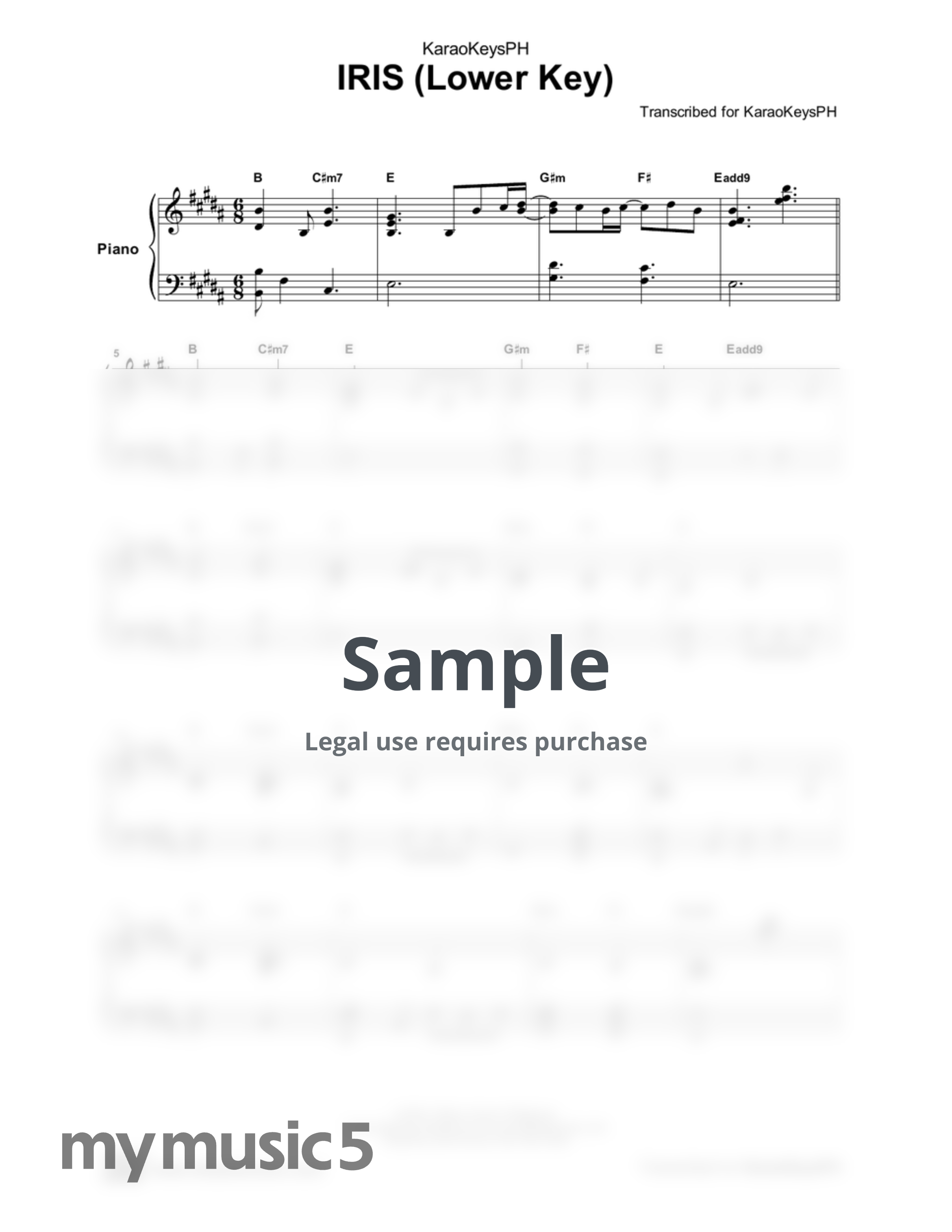 Goo Goo Dolls - Iris - Goo Goo Dolls (Lower Key - Piano Karaoke) by KaraoKeysPH