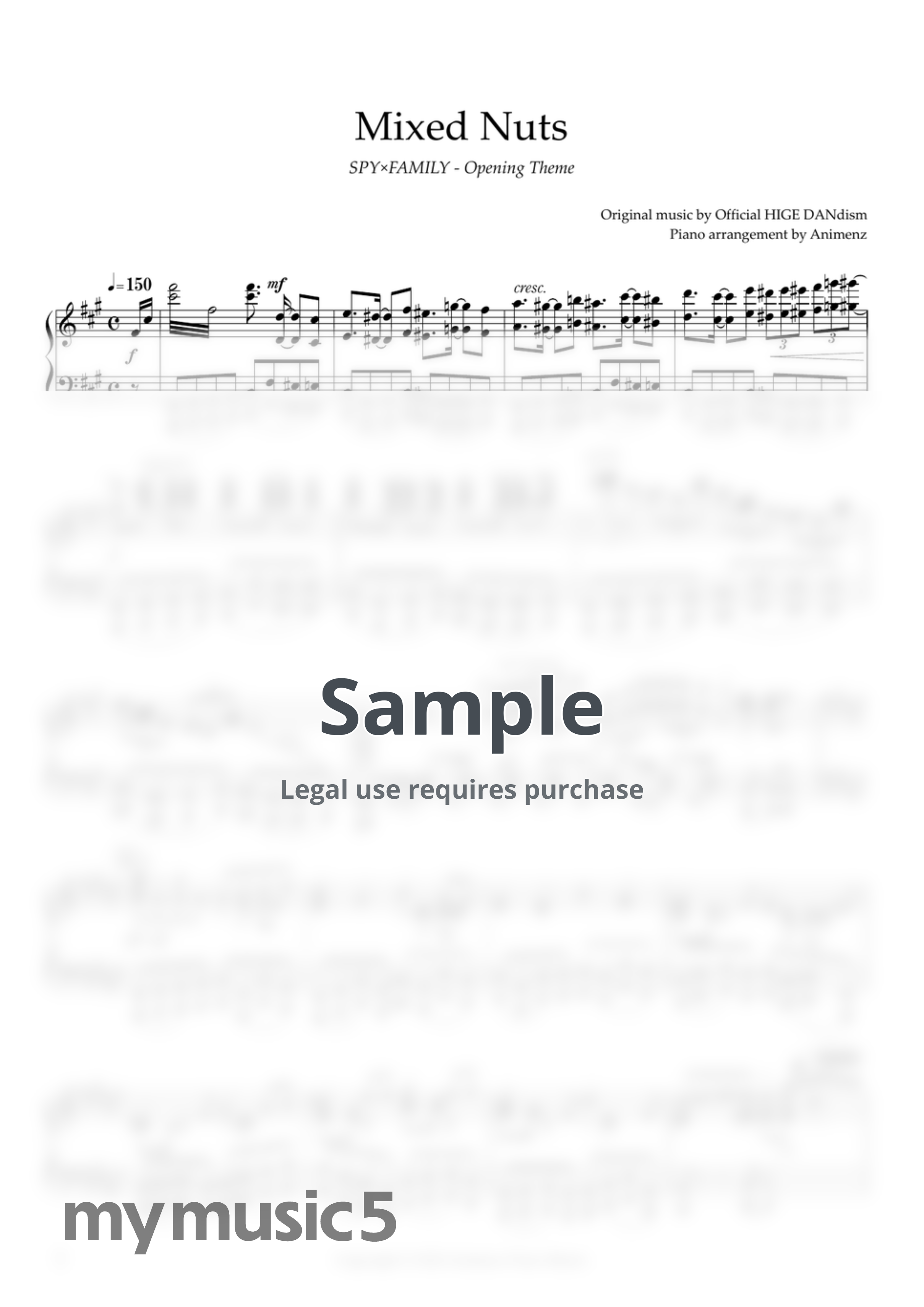 Official HIGE DANdism - Mixed Nuts (SPY × FAMILY OP) by Animenz