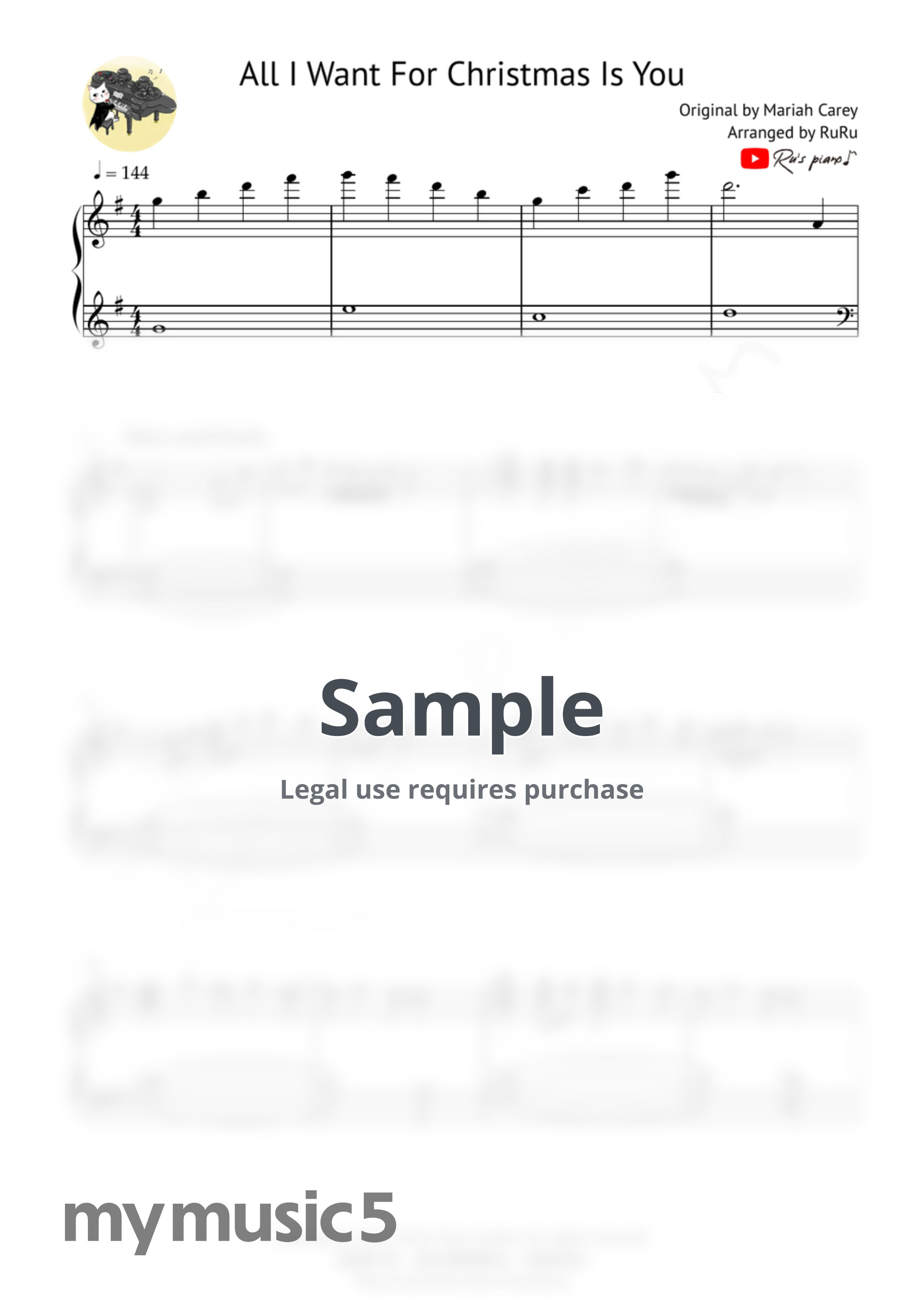 Mariah Carey - All I Want for Christmas Is You by Ru's Piano