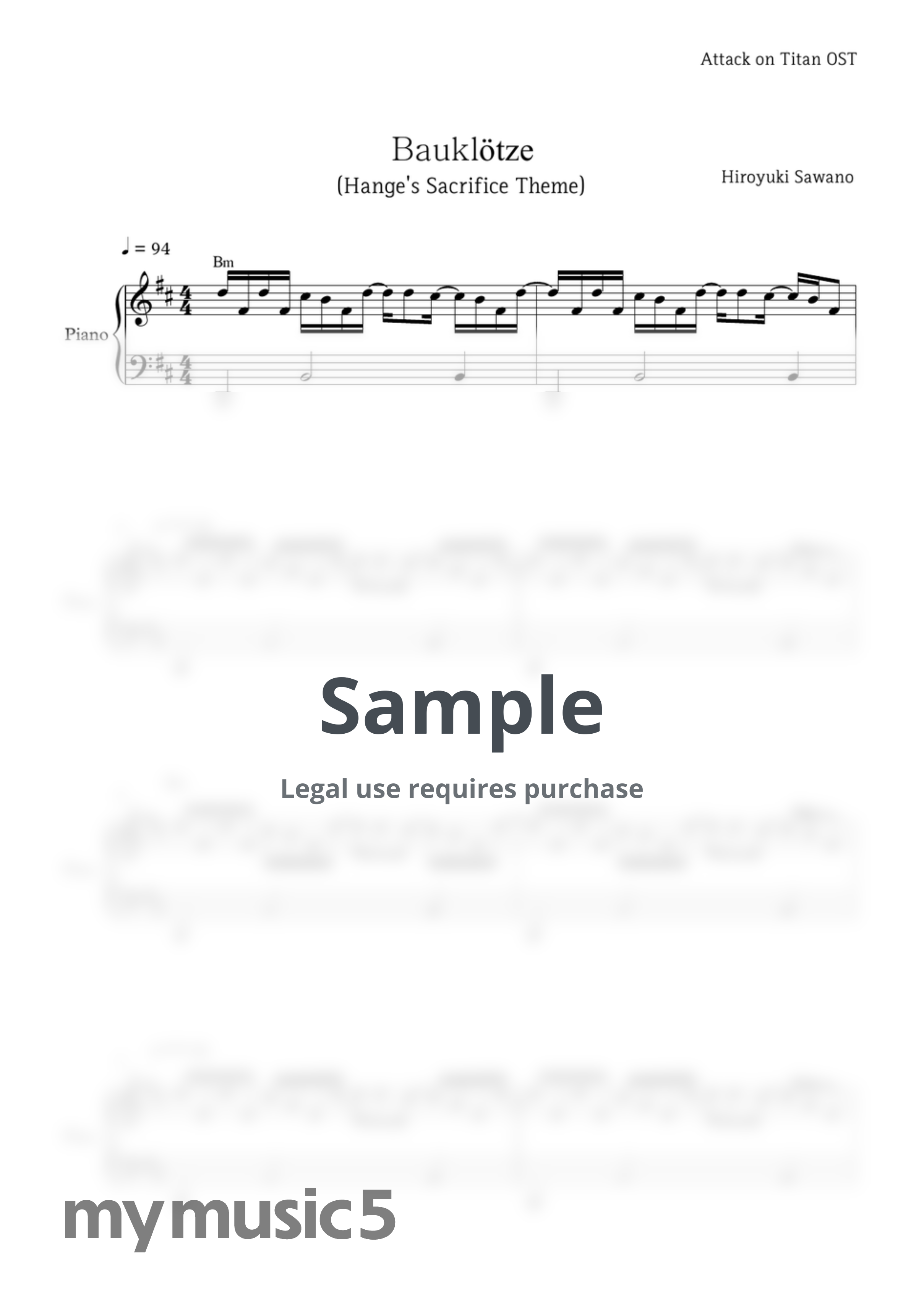 Attack on Titan OST - Bauklötze (Hange's Sacrifice Theme) by PIANOiNU