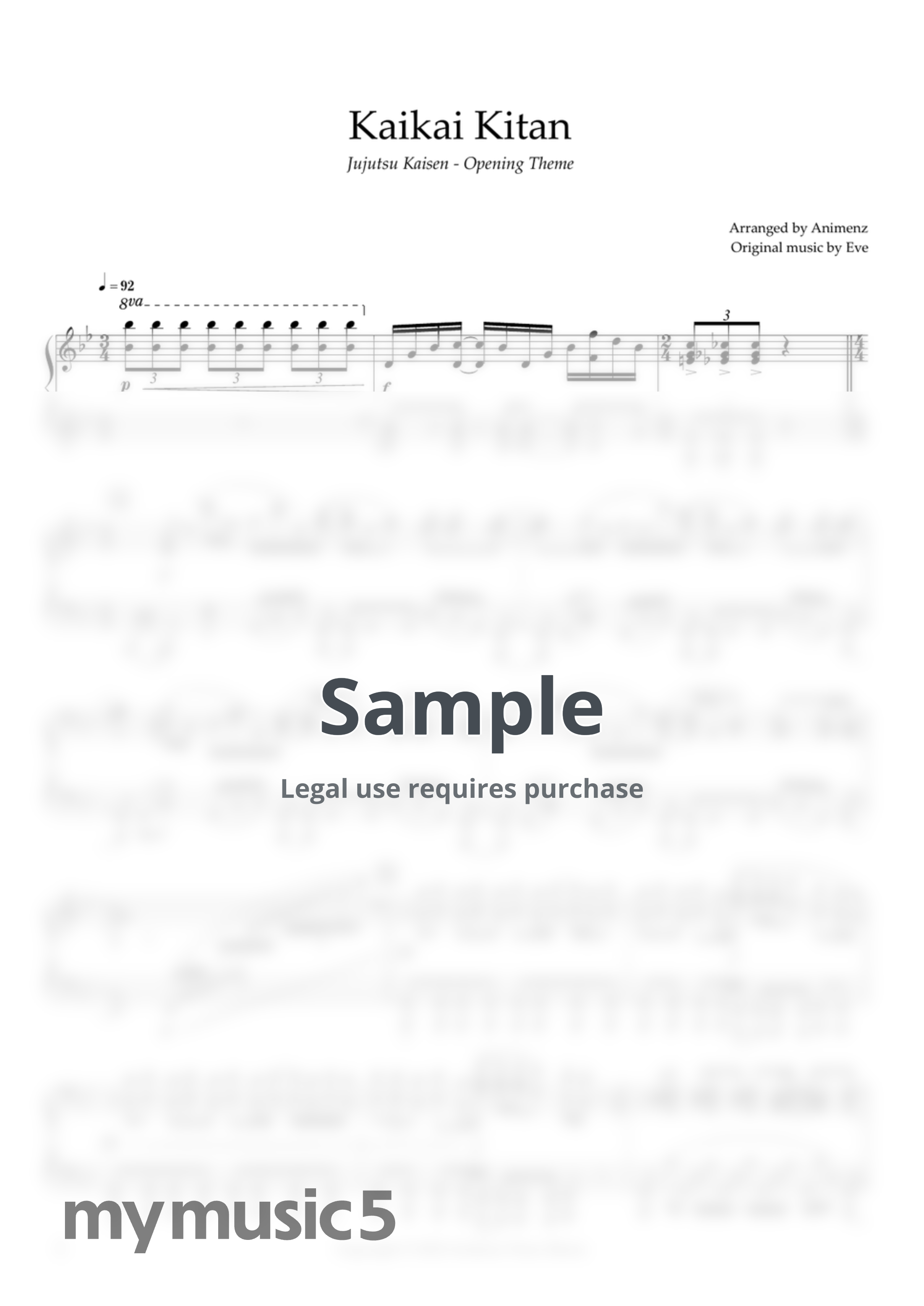 Eve - Kaikai Kitan (Jujutsu Kaisen OP) by Animenz