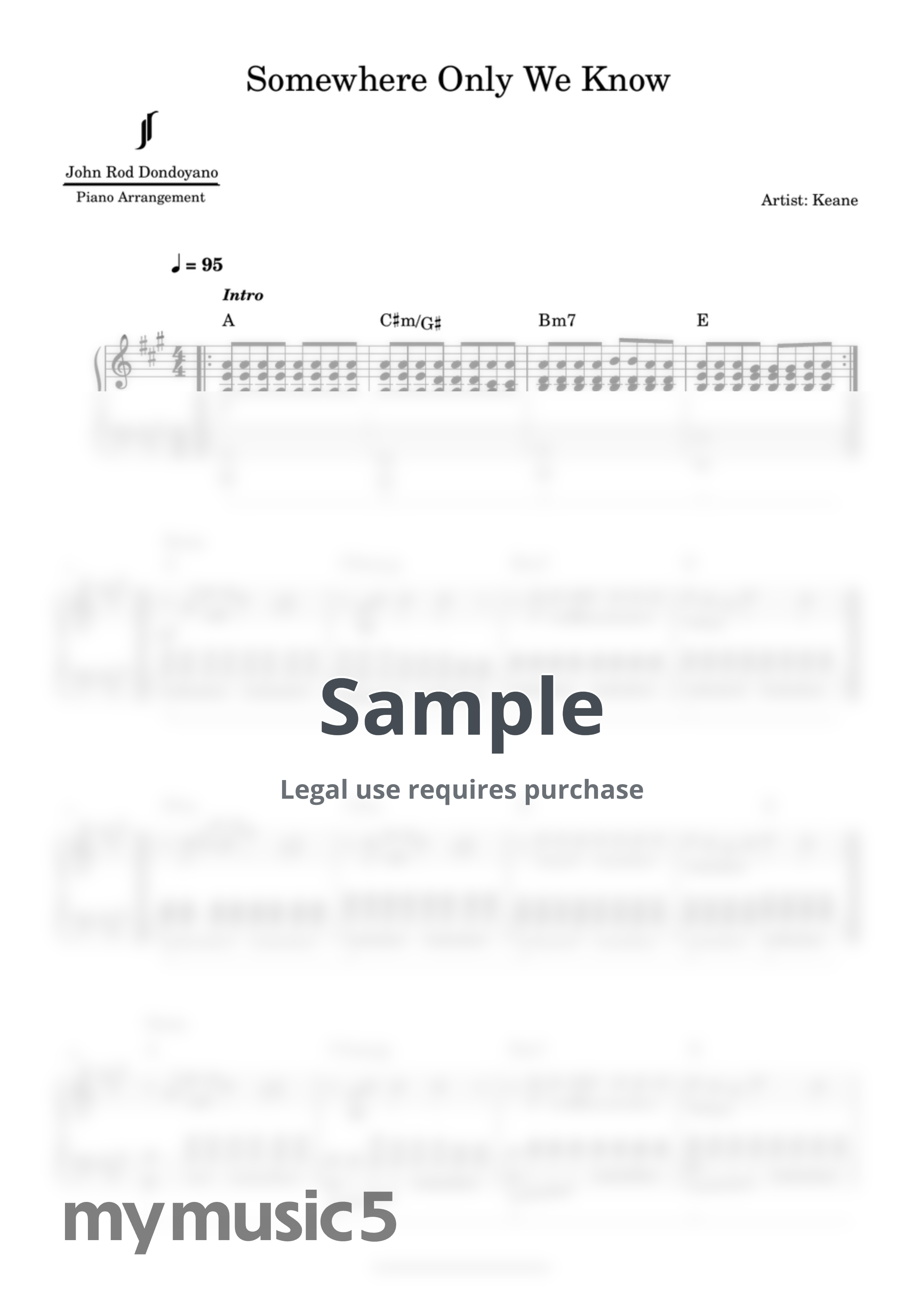 Keane - Somewhere Only We Know by John Rod Dondoyano
