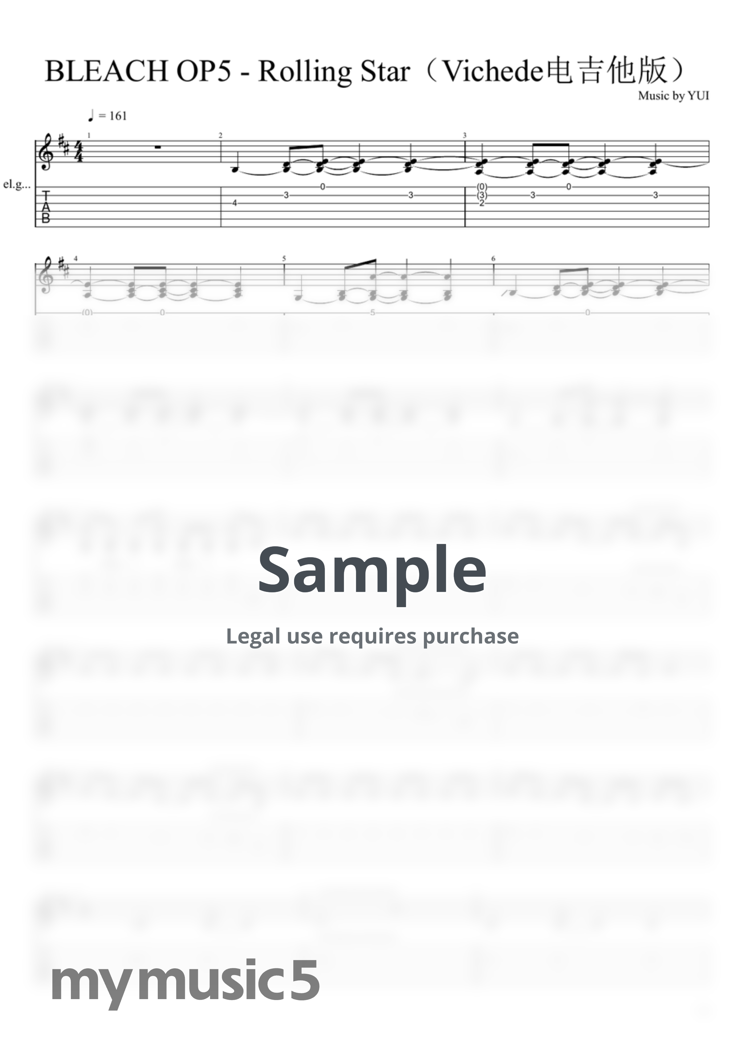 YUI - Rolling Star (BLEACH OP5) by Vichede