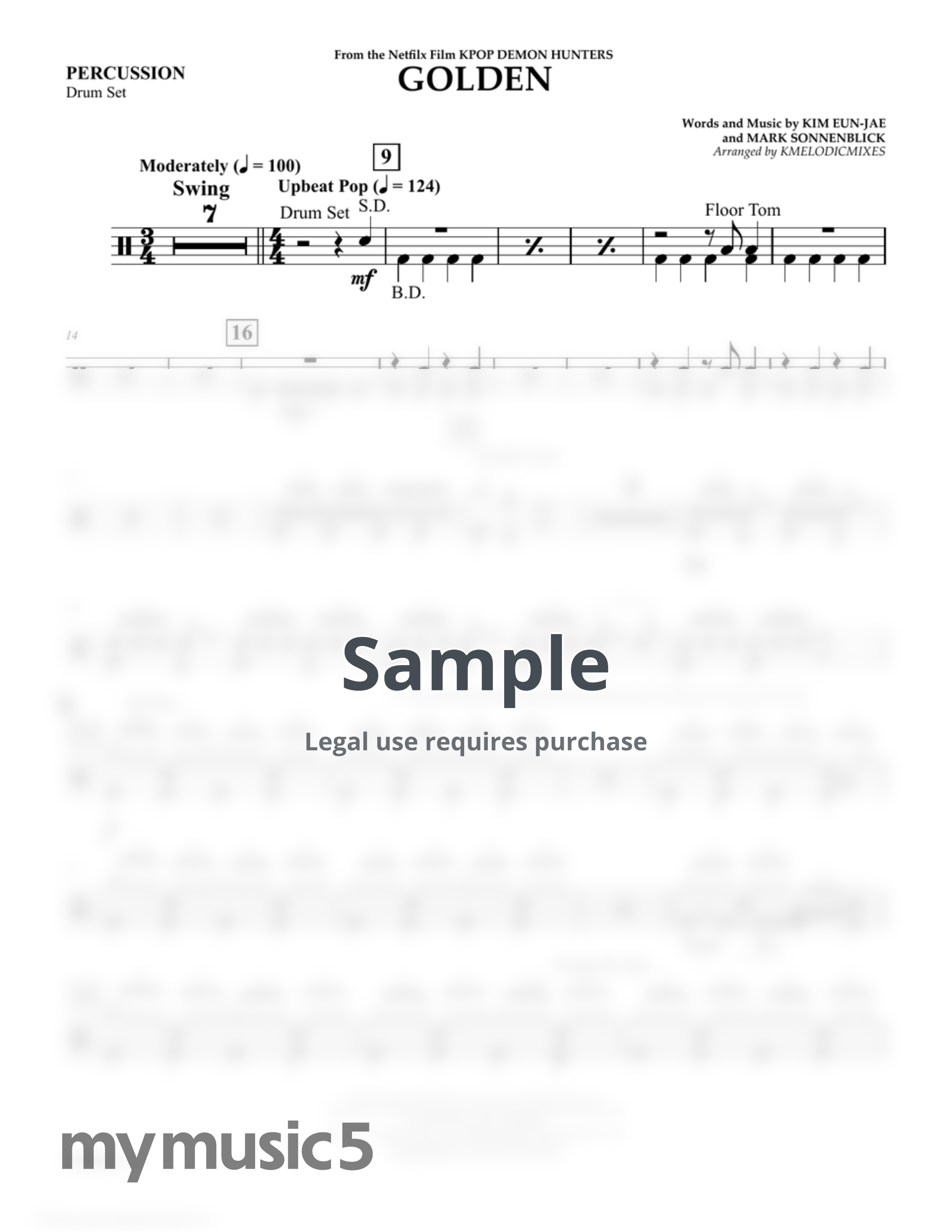 KIM EUN-JAE and MARK SONNENBLICK - Golden (from KPop Demon Hunters) - Orch | Percussion by KMelodicMixes