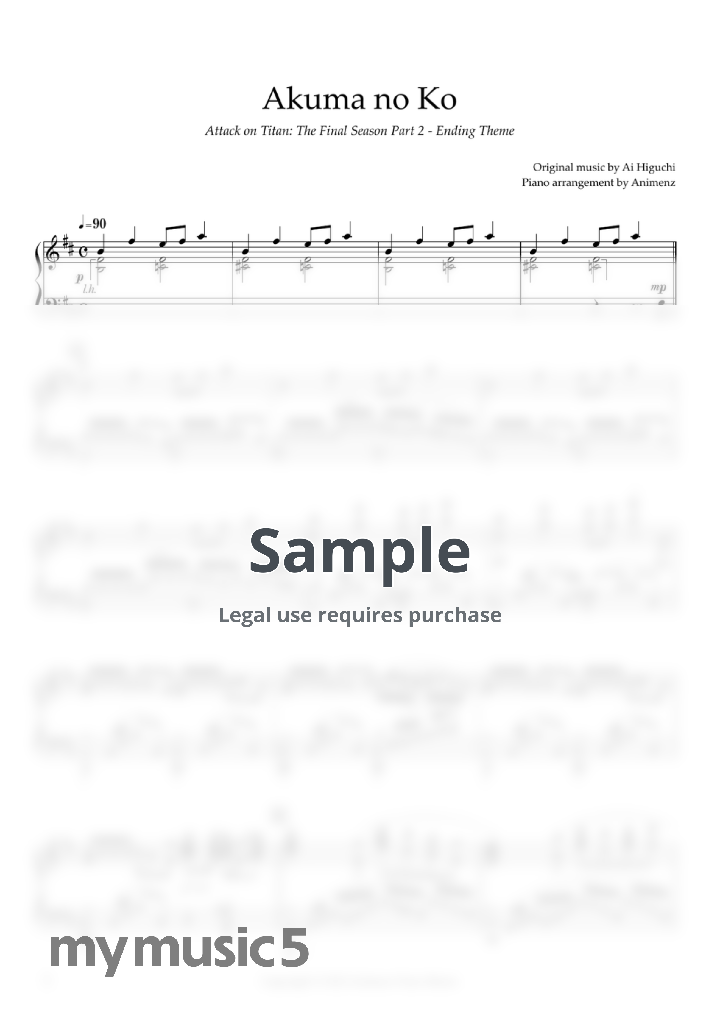 Ai Higuchi - Akuma no Ko (Attack on Titan Final Season Part 2 ED) by Animenz