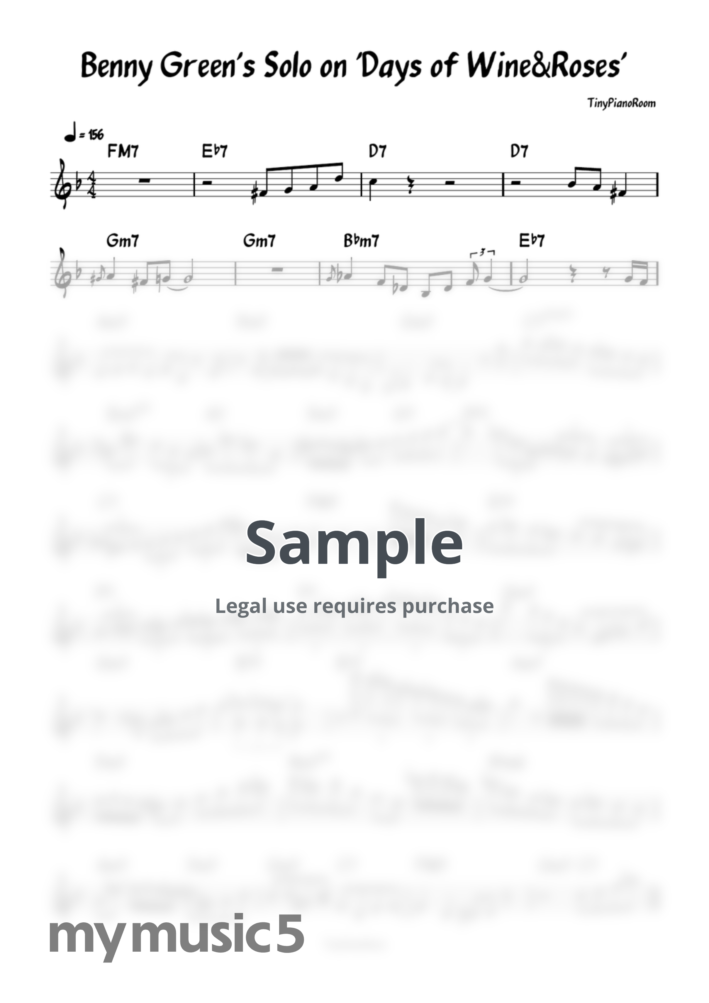 Benny Green - Benny Green's solo on "Days of WIne & Roses" by TinyPianoRoom